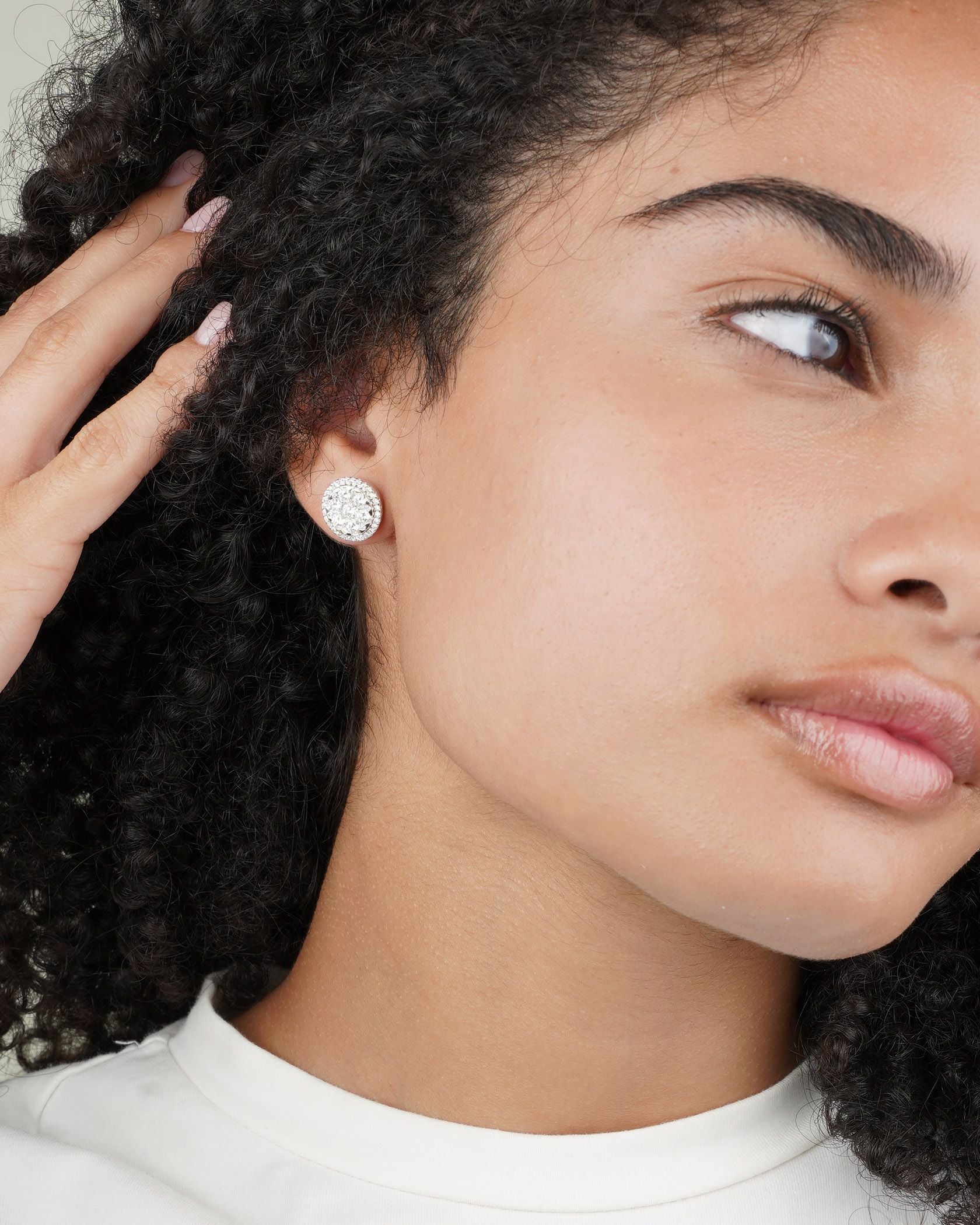 Diamond Cluster Stud Earrings