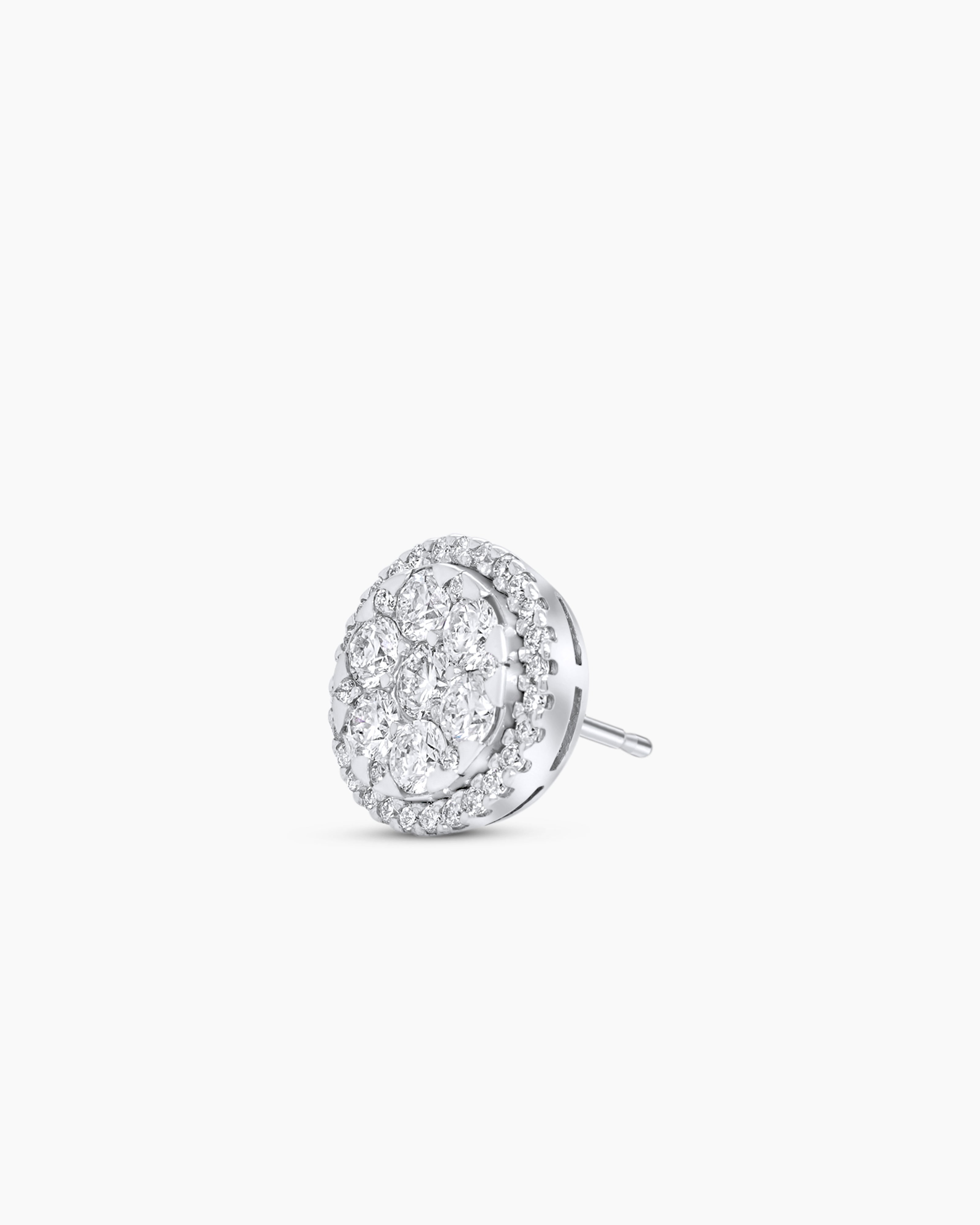 Diamond Cluster Stud Earrings