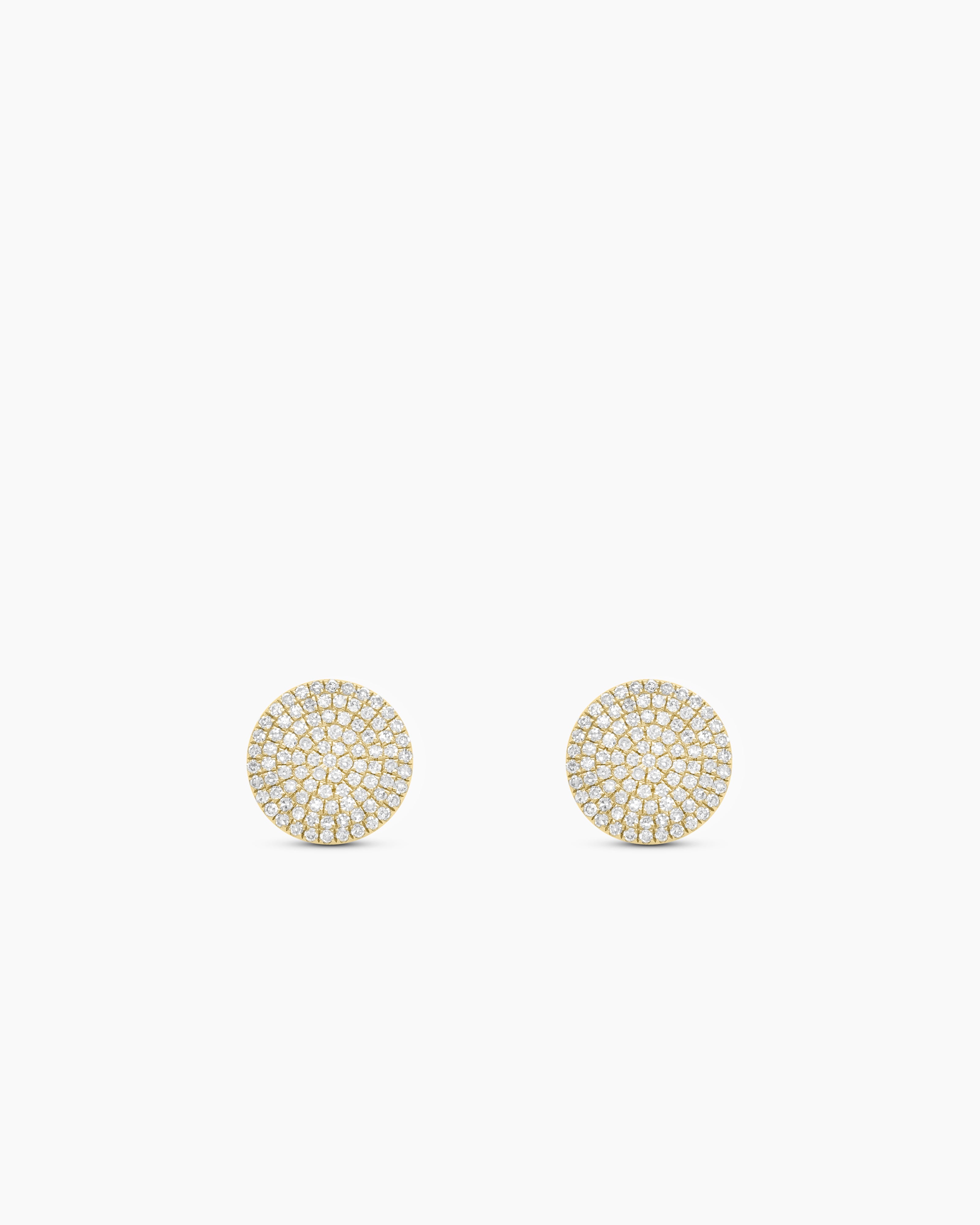 Diamond Pave Disc Stud Earrings