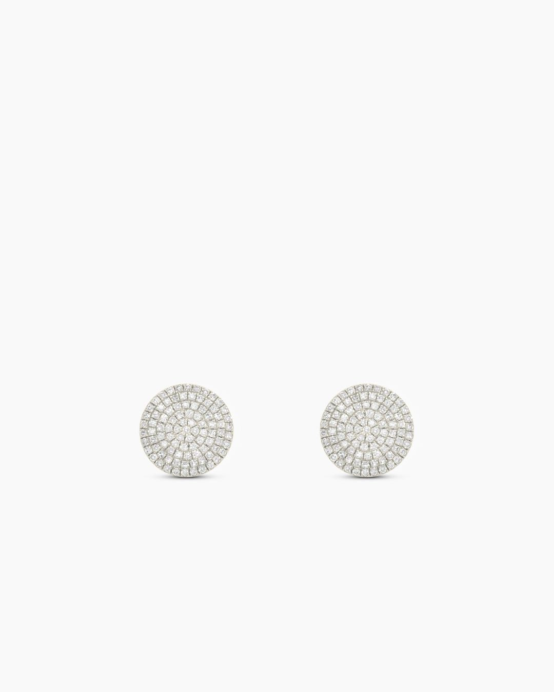 Diamond Pave Disc Stud Earrings