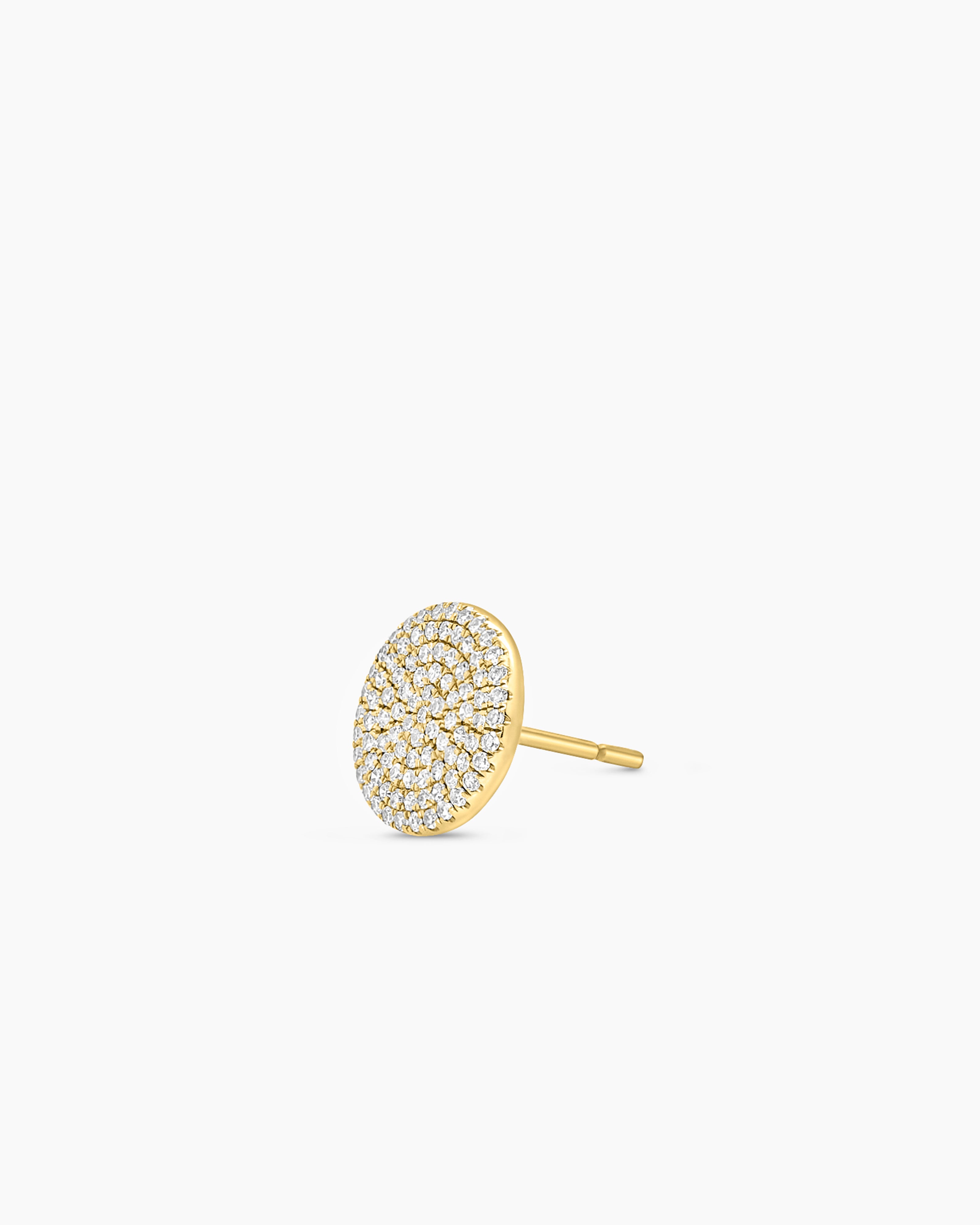 Diamond Pave Disc Stud Earrings