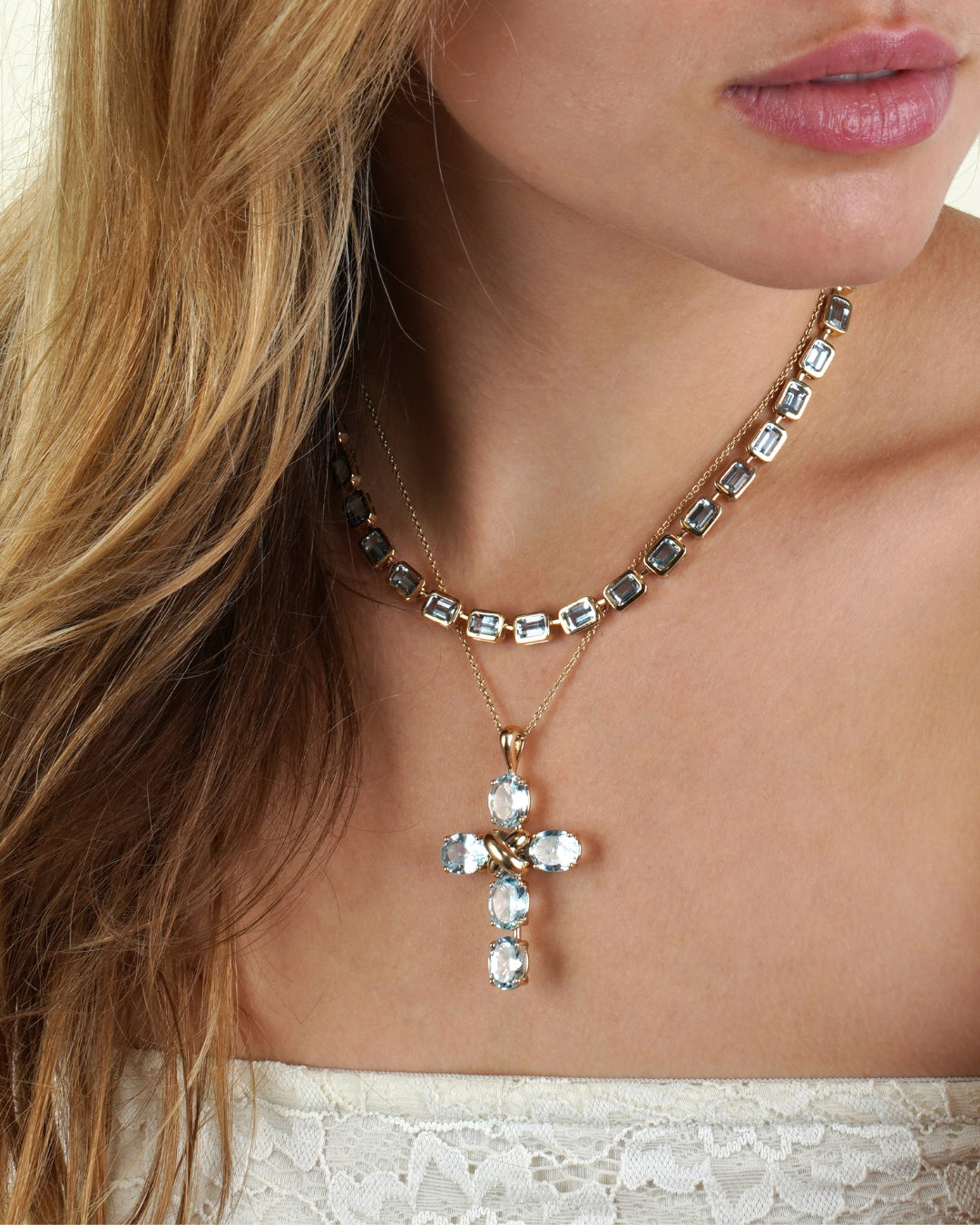 Aquamarine Cross