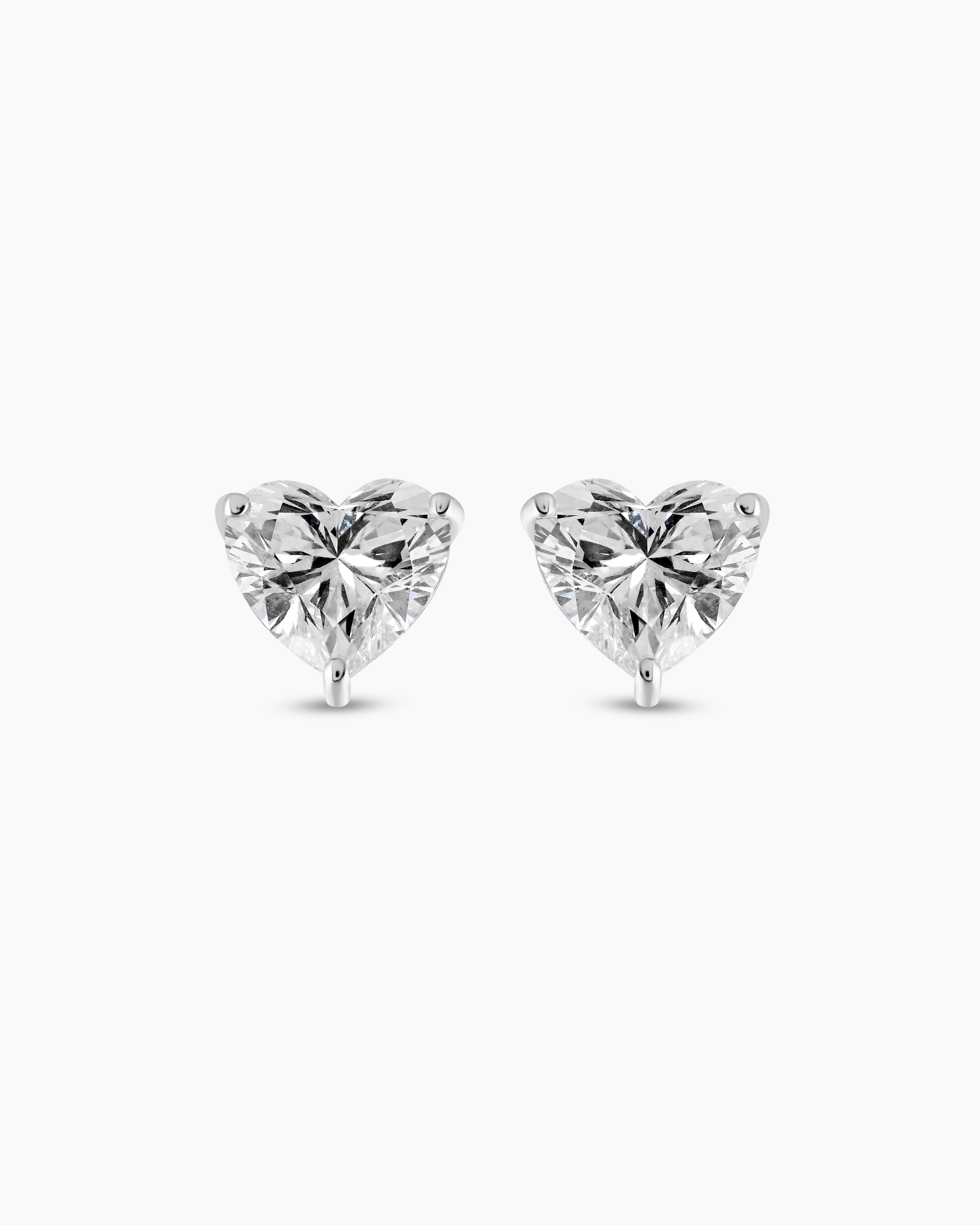 Lustra | Heart Shaped Lab Diamond Stud Earrings