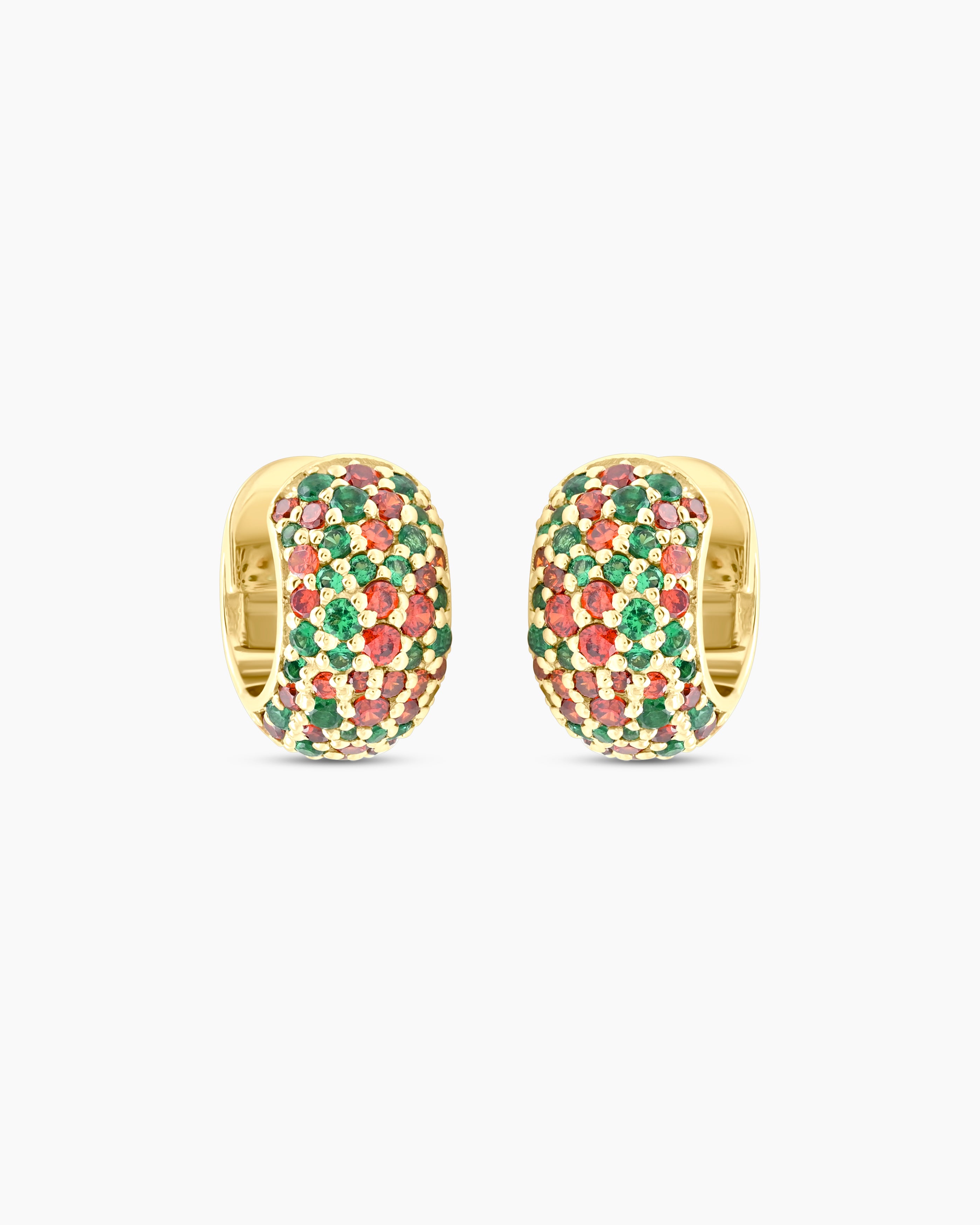 Jessica Cristobal X Rudy Santayana | Orange and Green Huggie Hoop Earrings