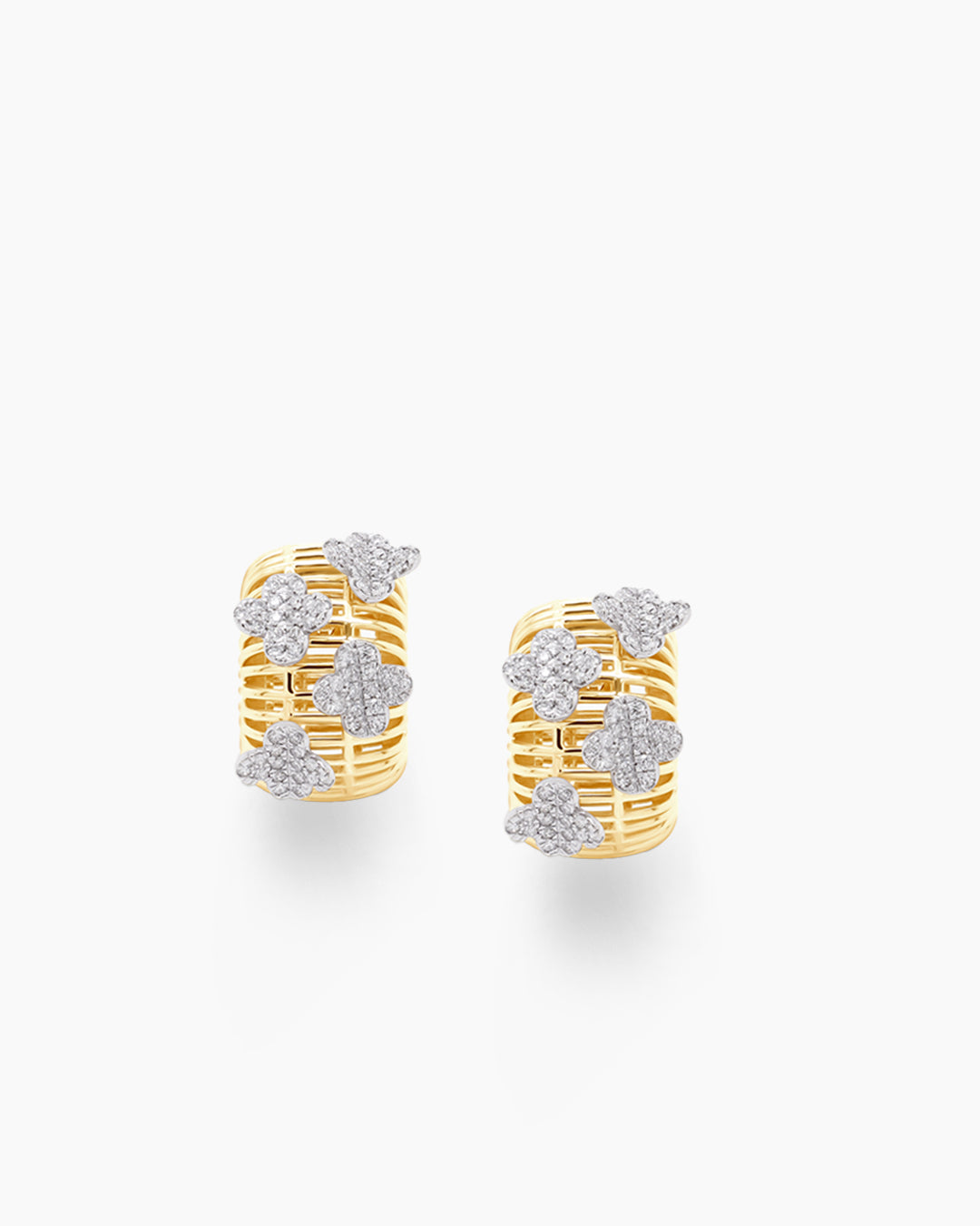 Fortuna | Multi Clover Diamond Hoop Earrings