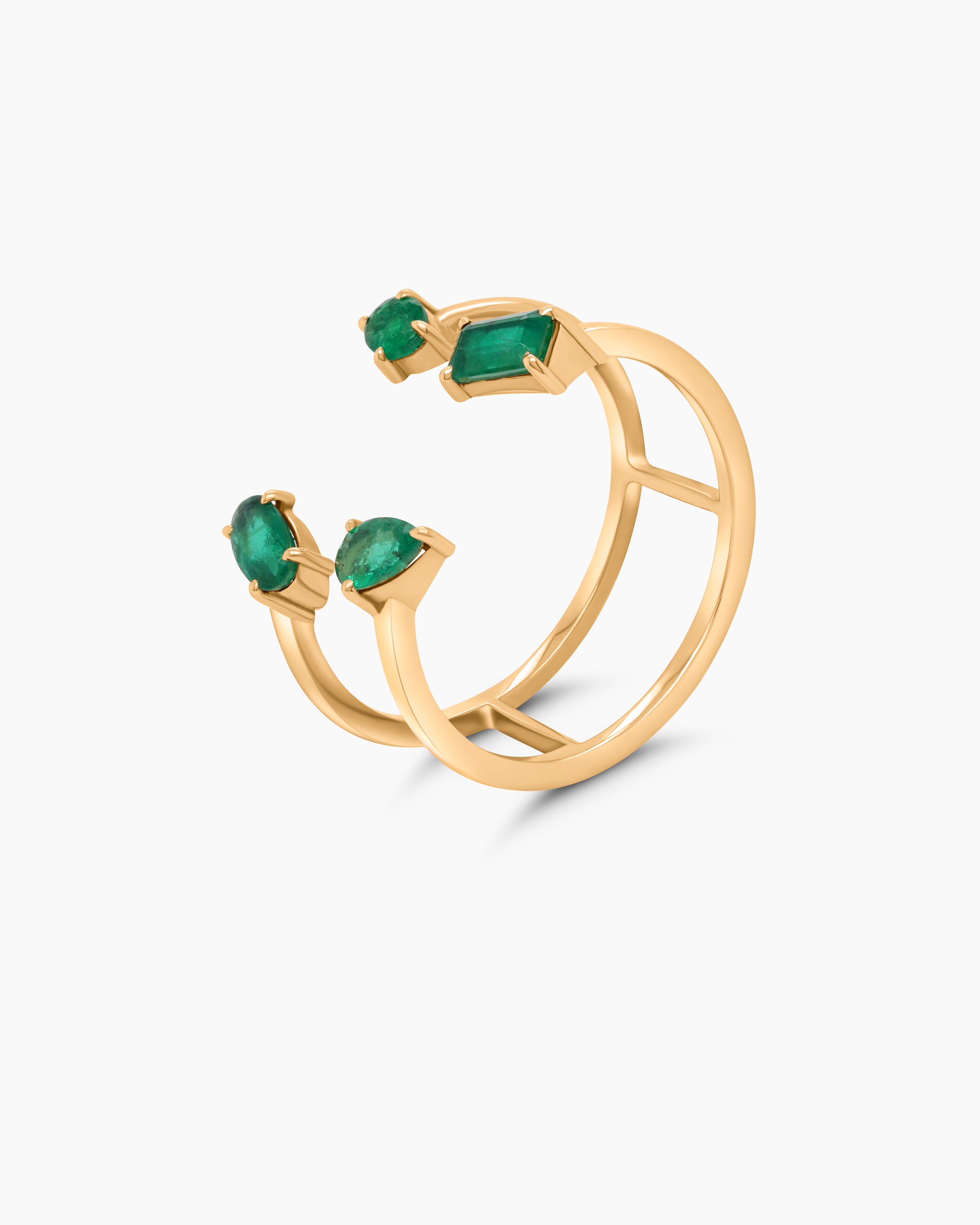Emerald Open Style Ring