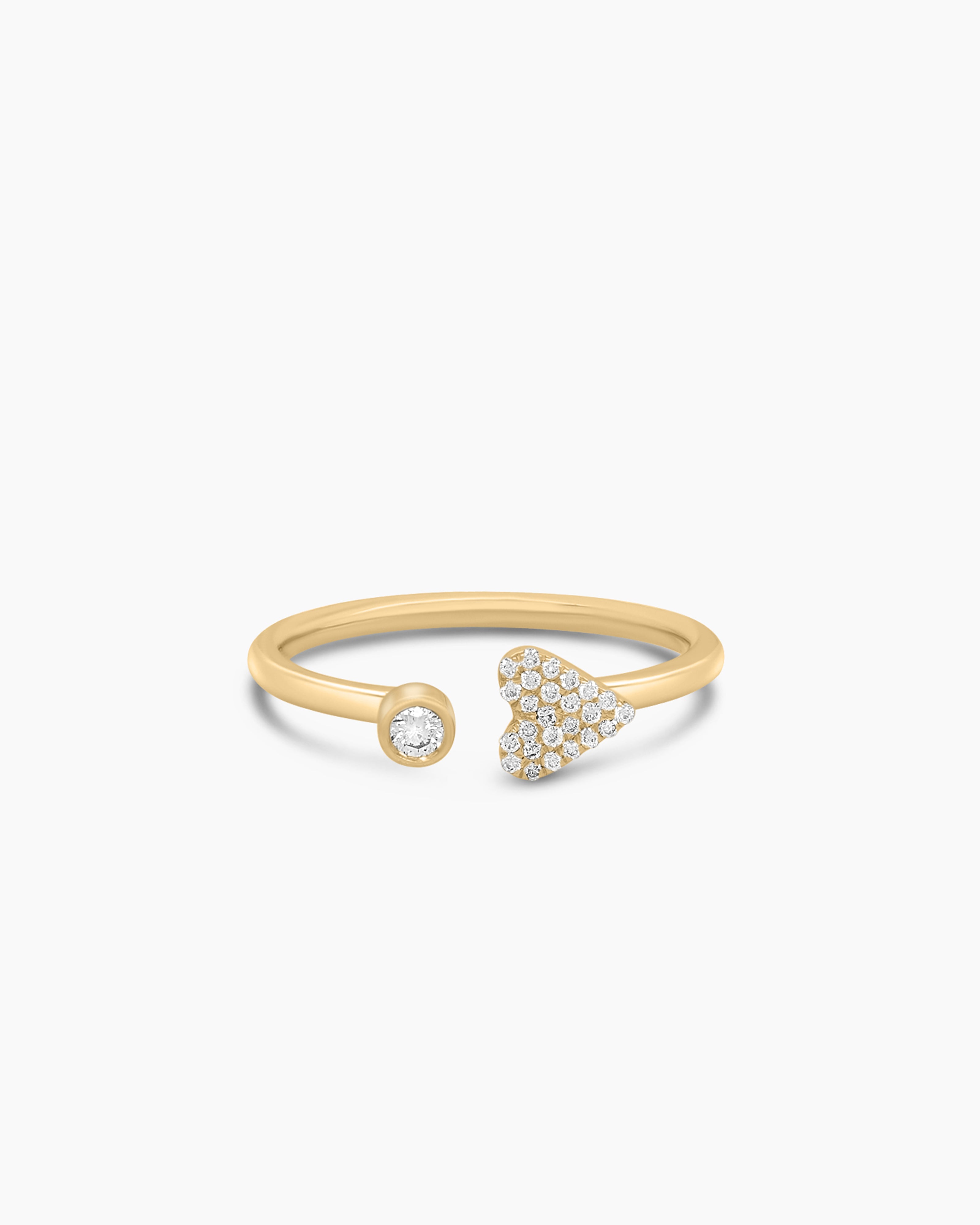 Dainty Diamond Open Heart Ring
