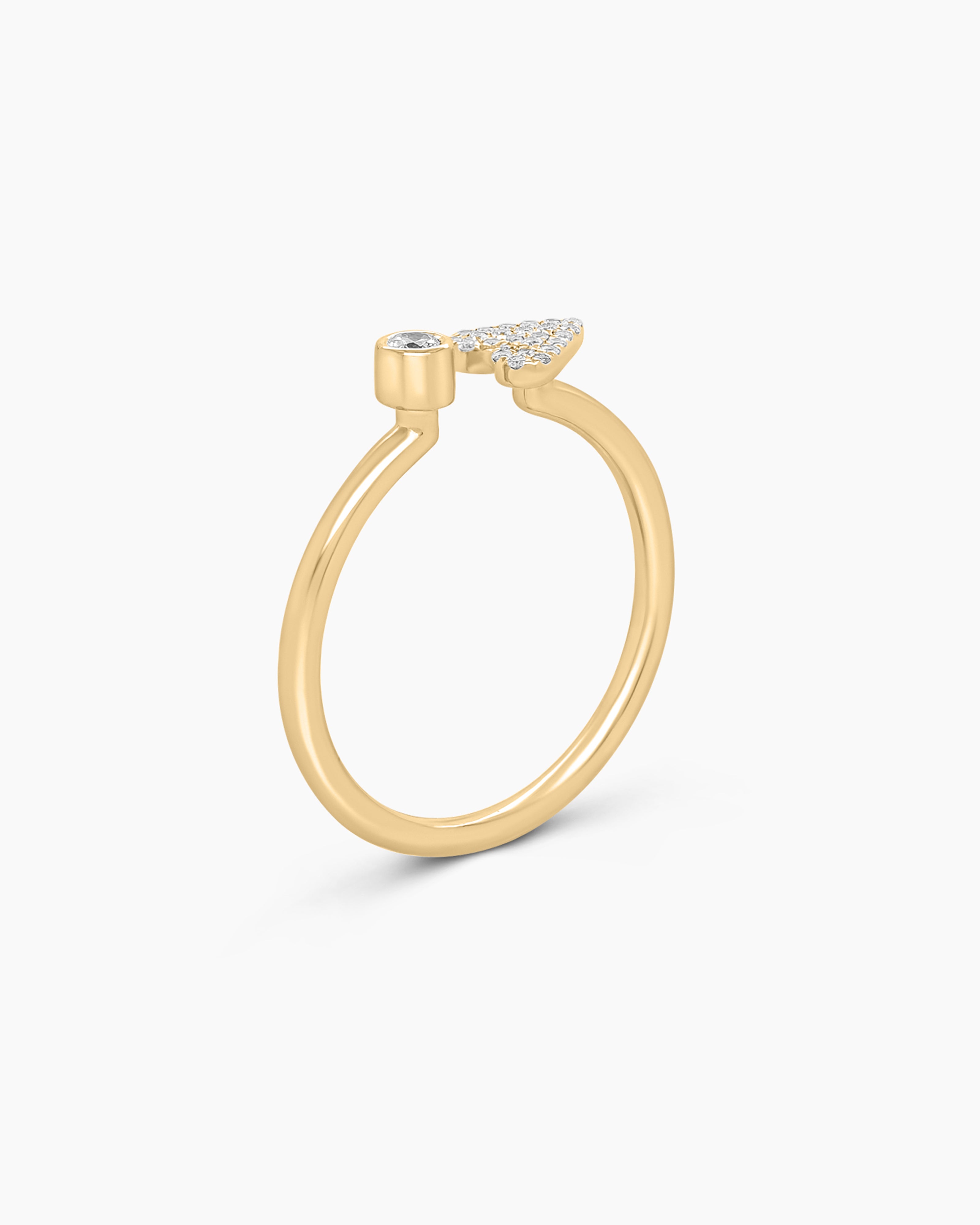 Dainty Diamond Open Heart Ring