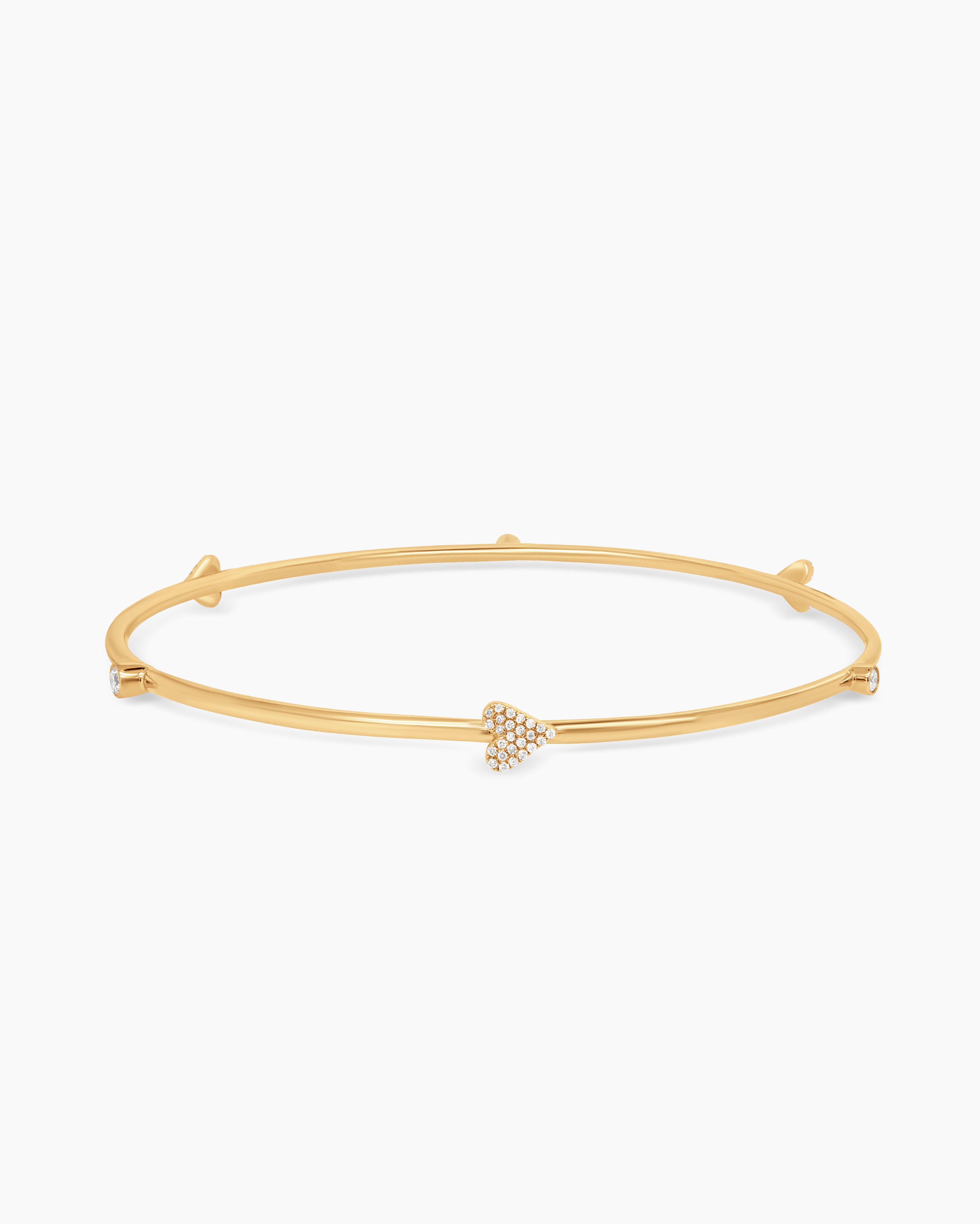Diamond Heart Bangle Bracelet