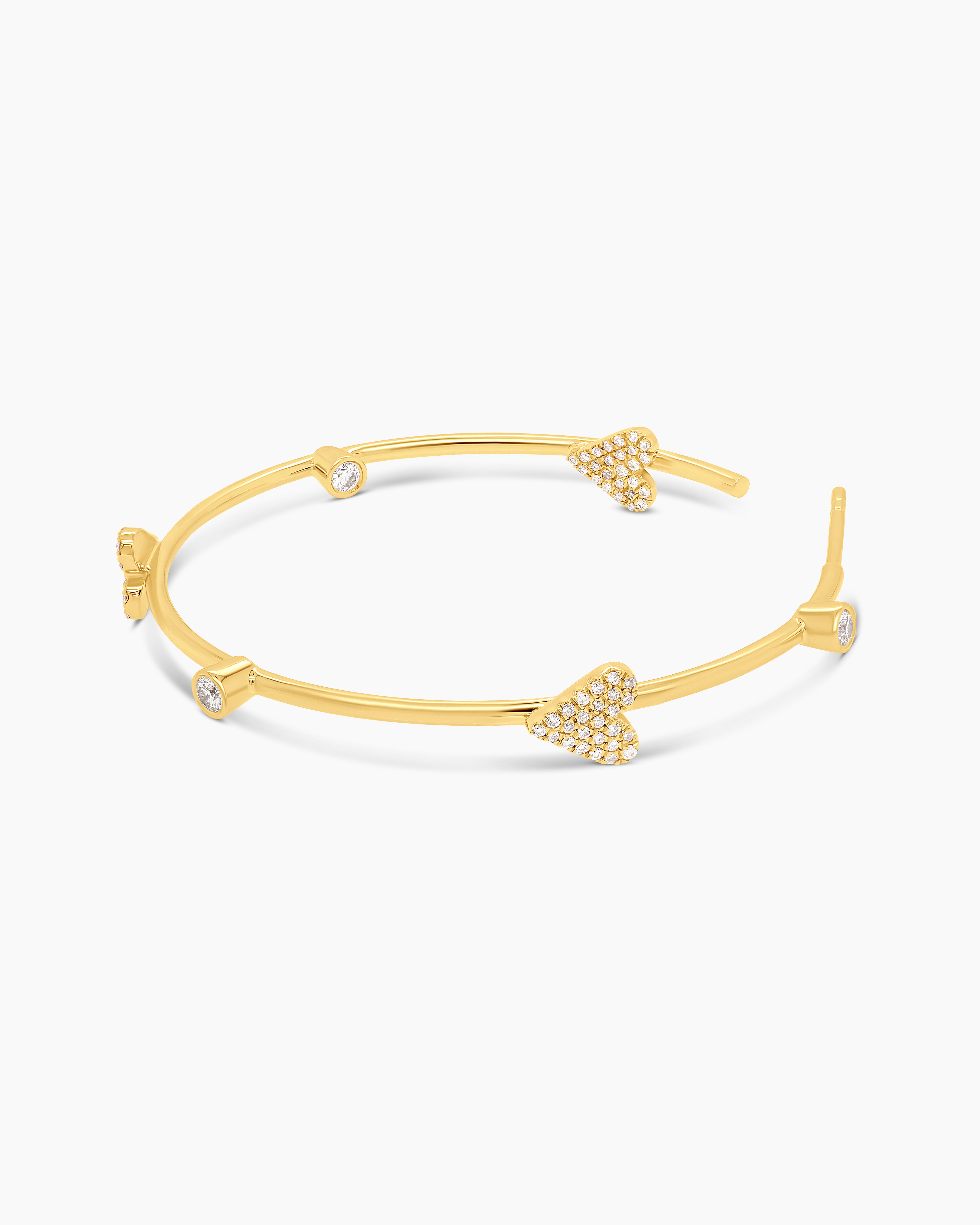 Medium Diamond Heart Hoop Earrings