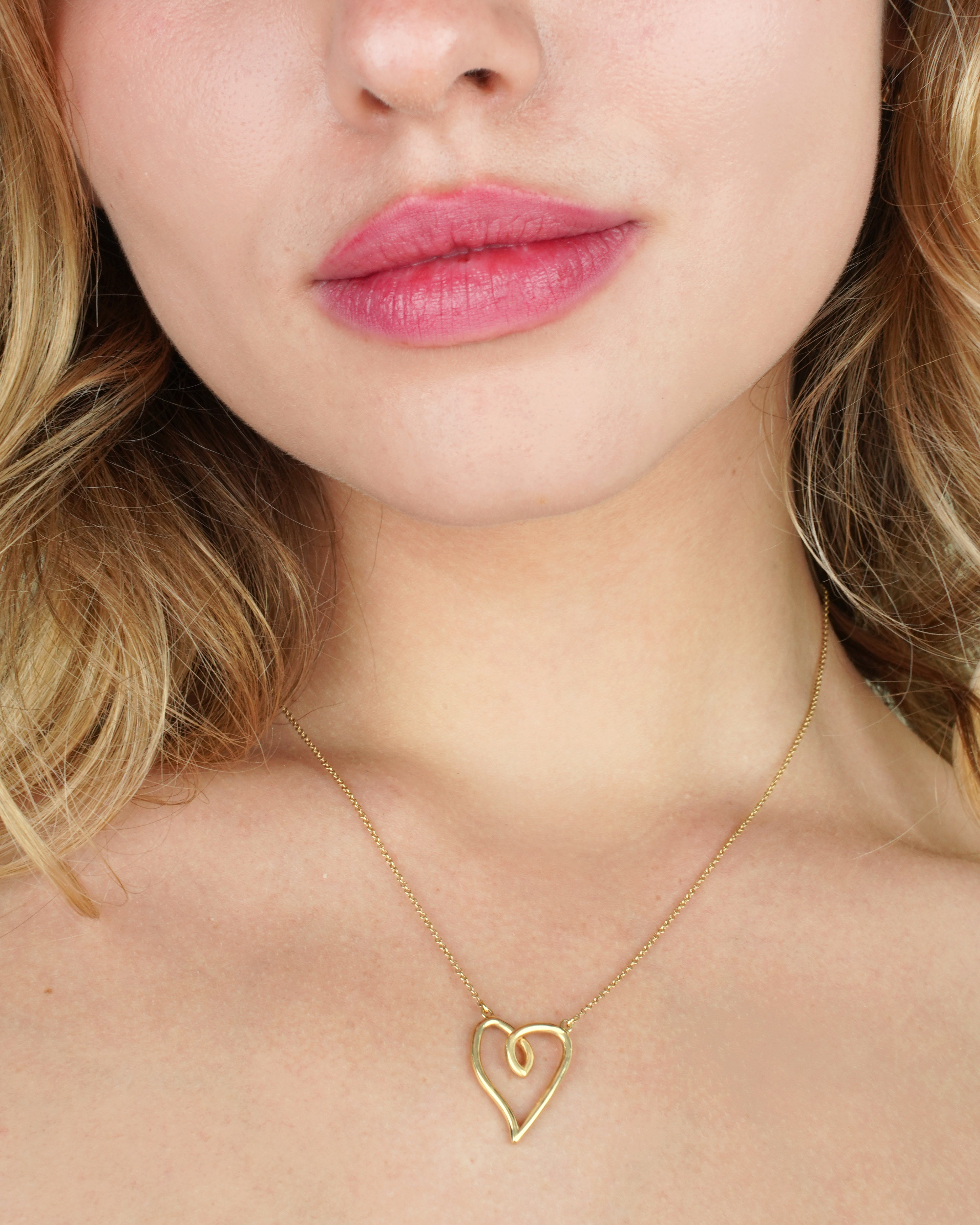 Medium Gold Heart Pendant Necklace