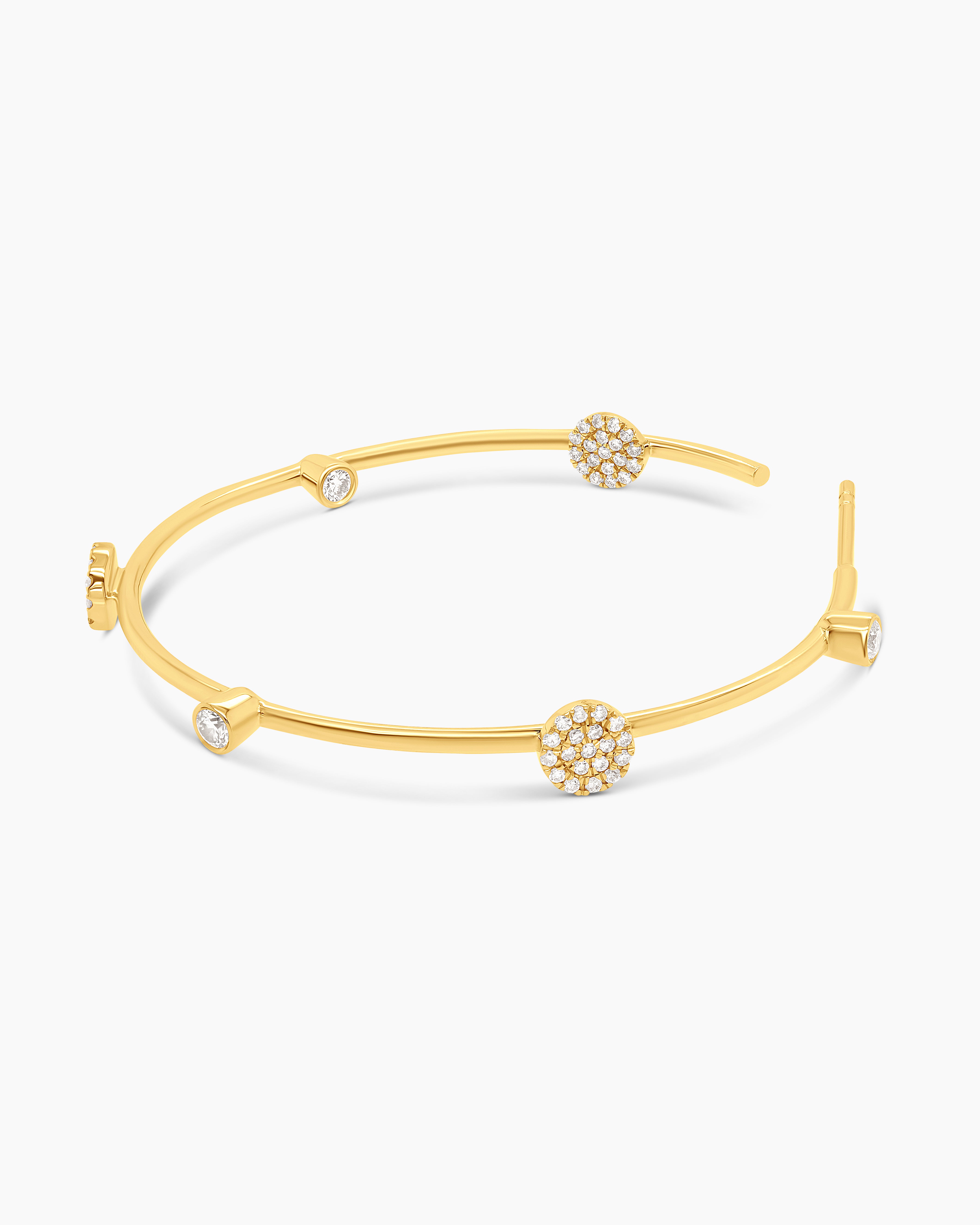 Medium Diamond Disc Hoop Earrings