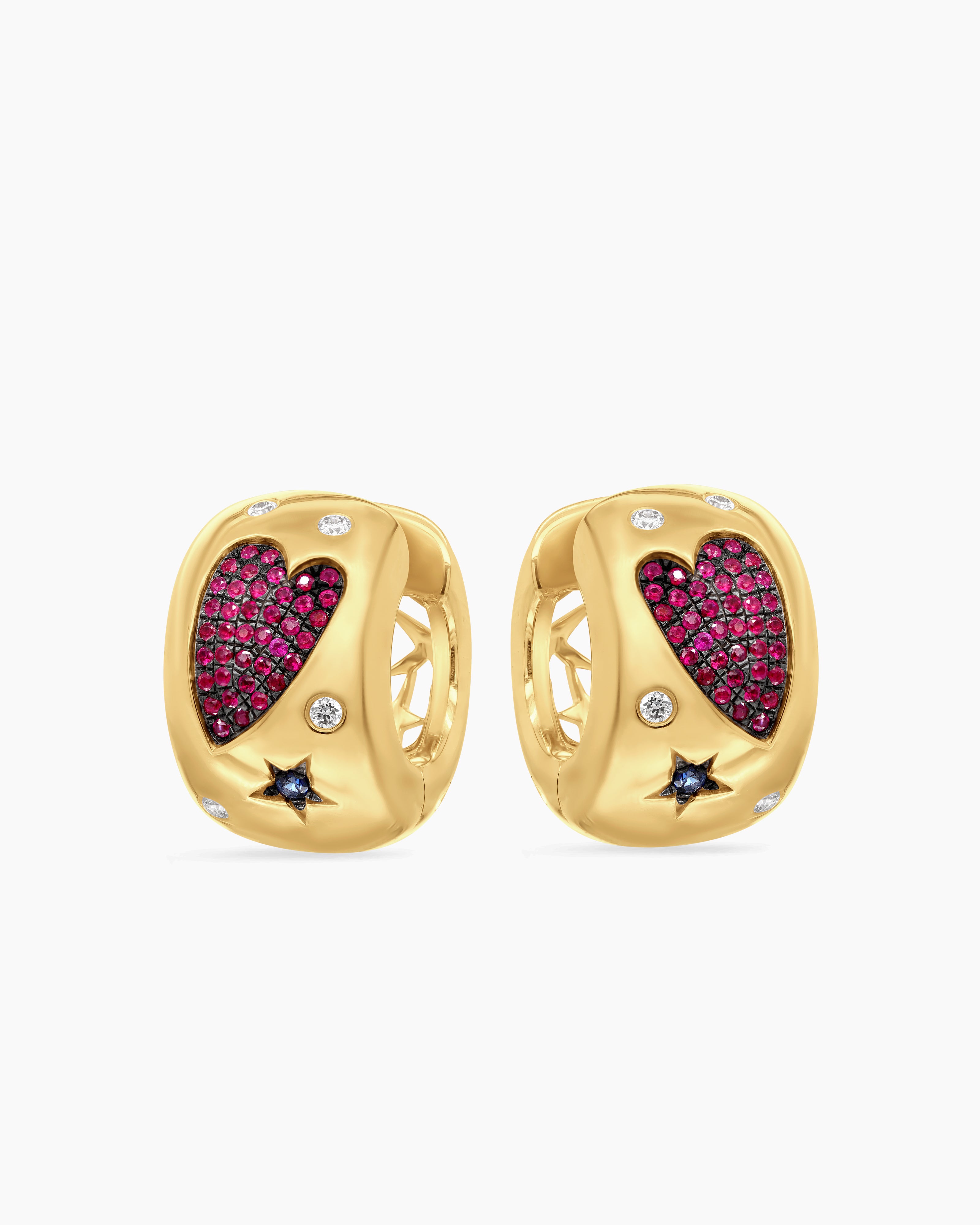 Gemstone Huggie Hoop Earrings