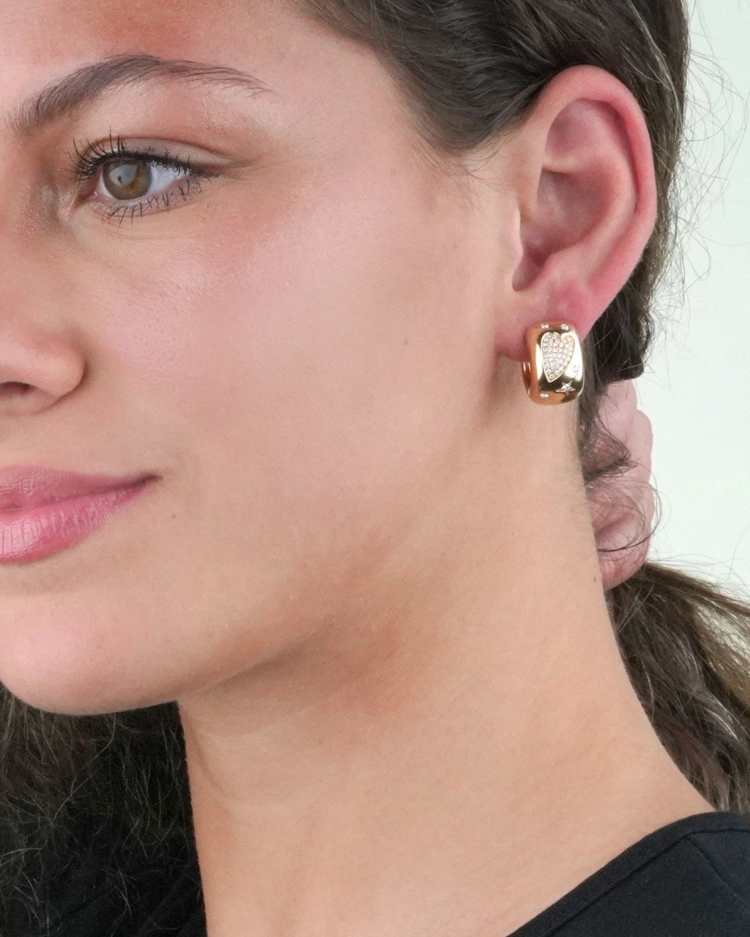 Heart and Thorn Diamond Hoop Earrings