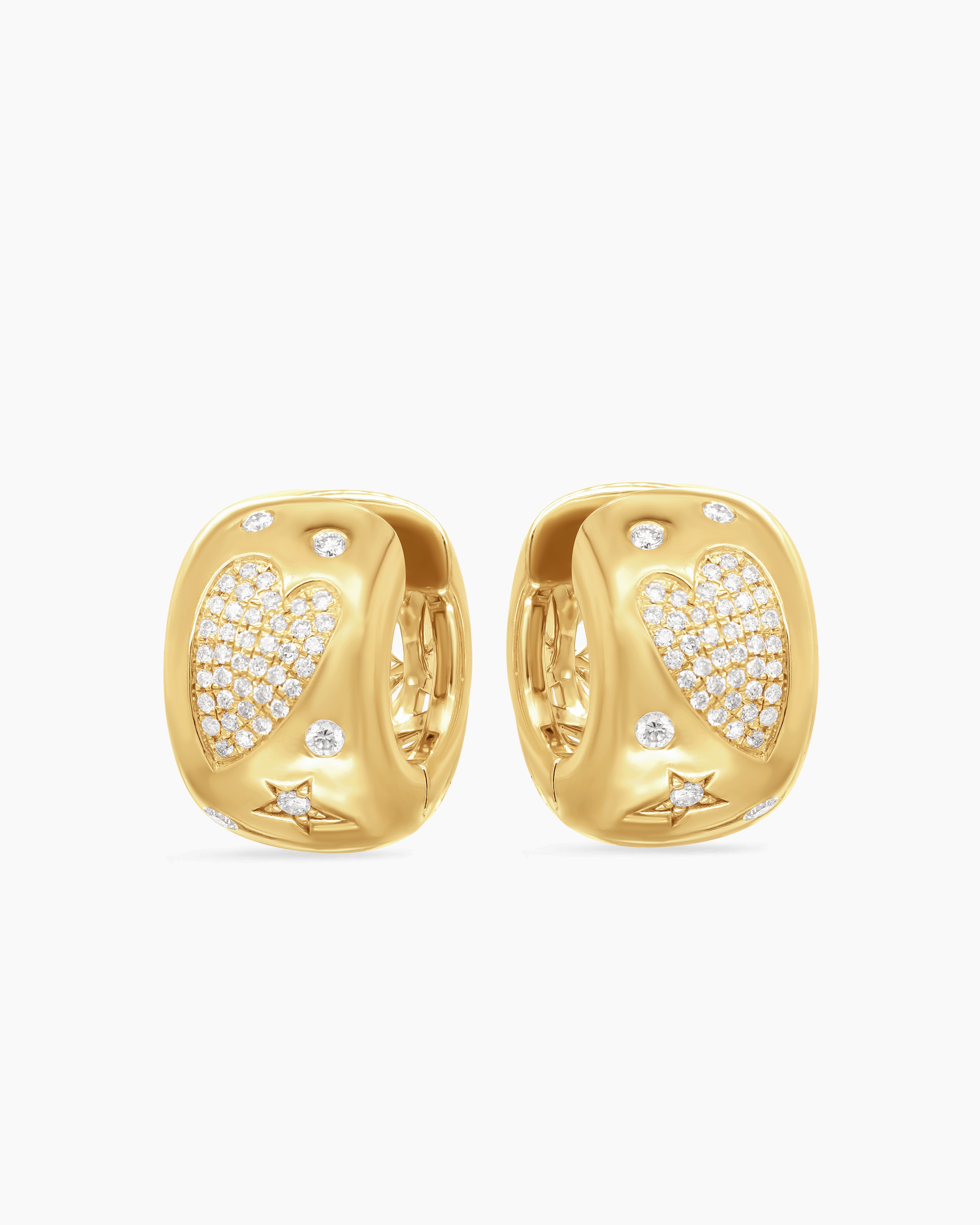 Heart and Thorn Diamond Hoop Earrings
