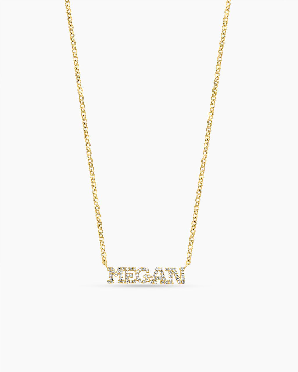 Mini Diamond Nameplate Necklace