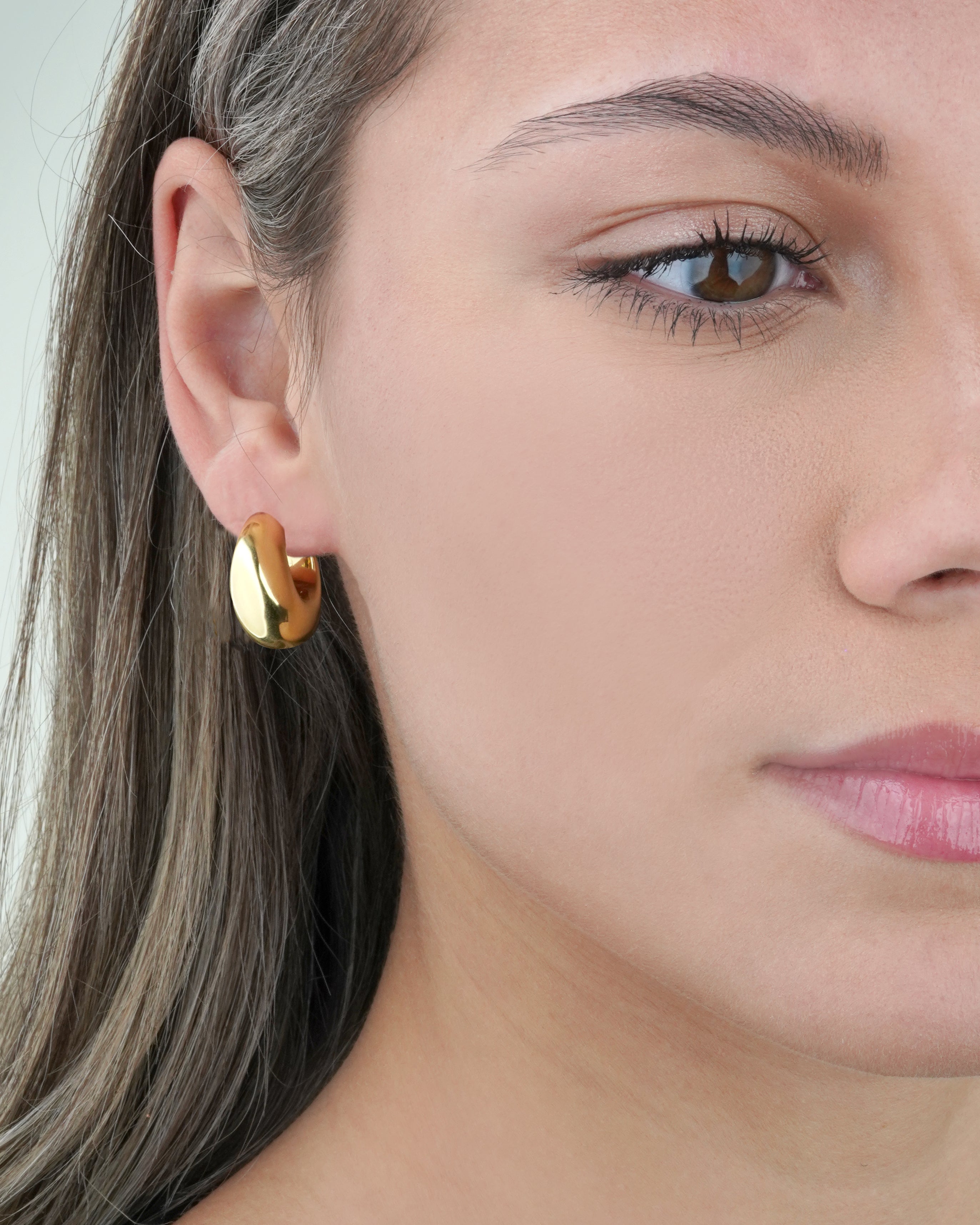 Small Half Moon Hoop Earrings