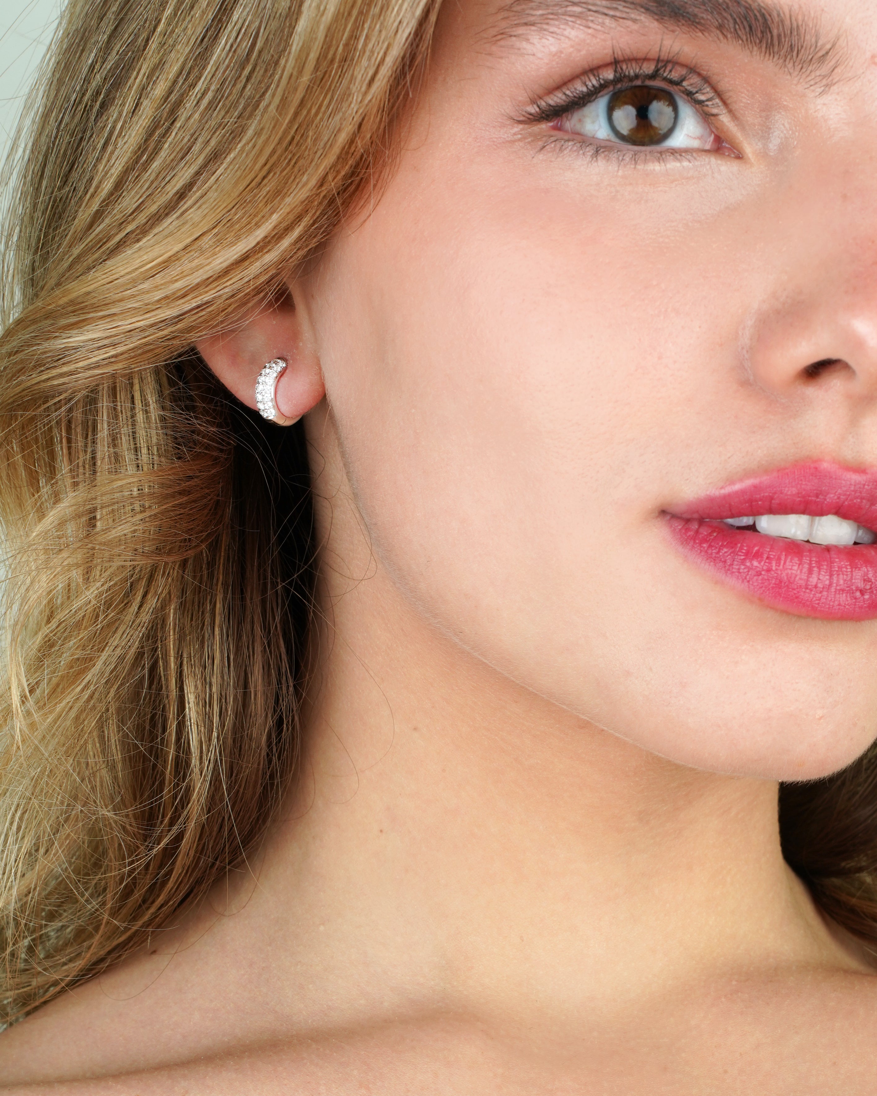 Diamond Pave Hoop Earrings