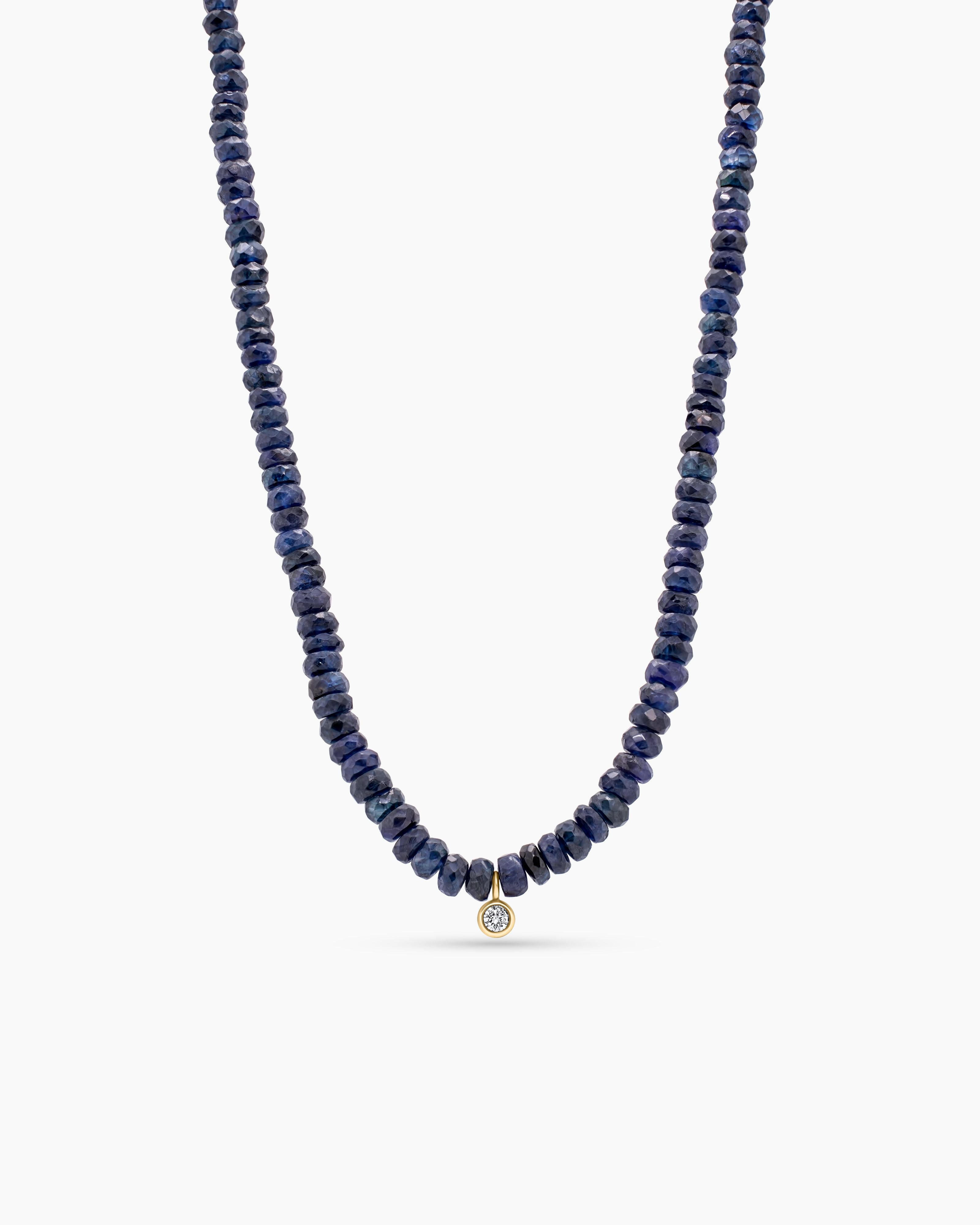Blue Sapphire Beaded Necklace