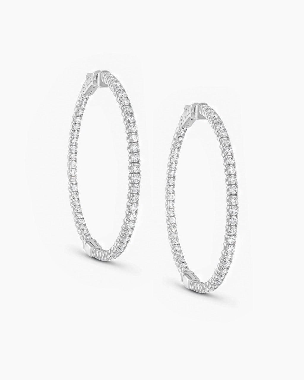 Small Thick Diamond Hoop Earrings