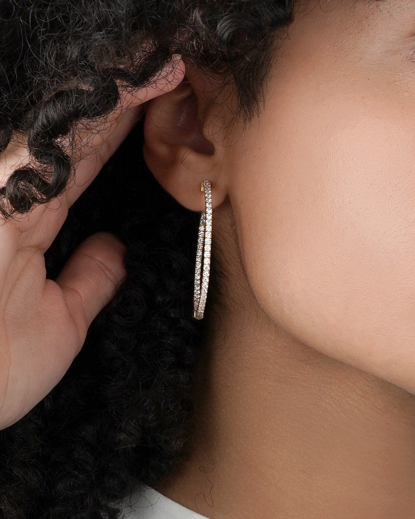 Small Diamond Hoop Earrings