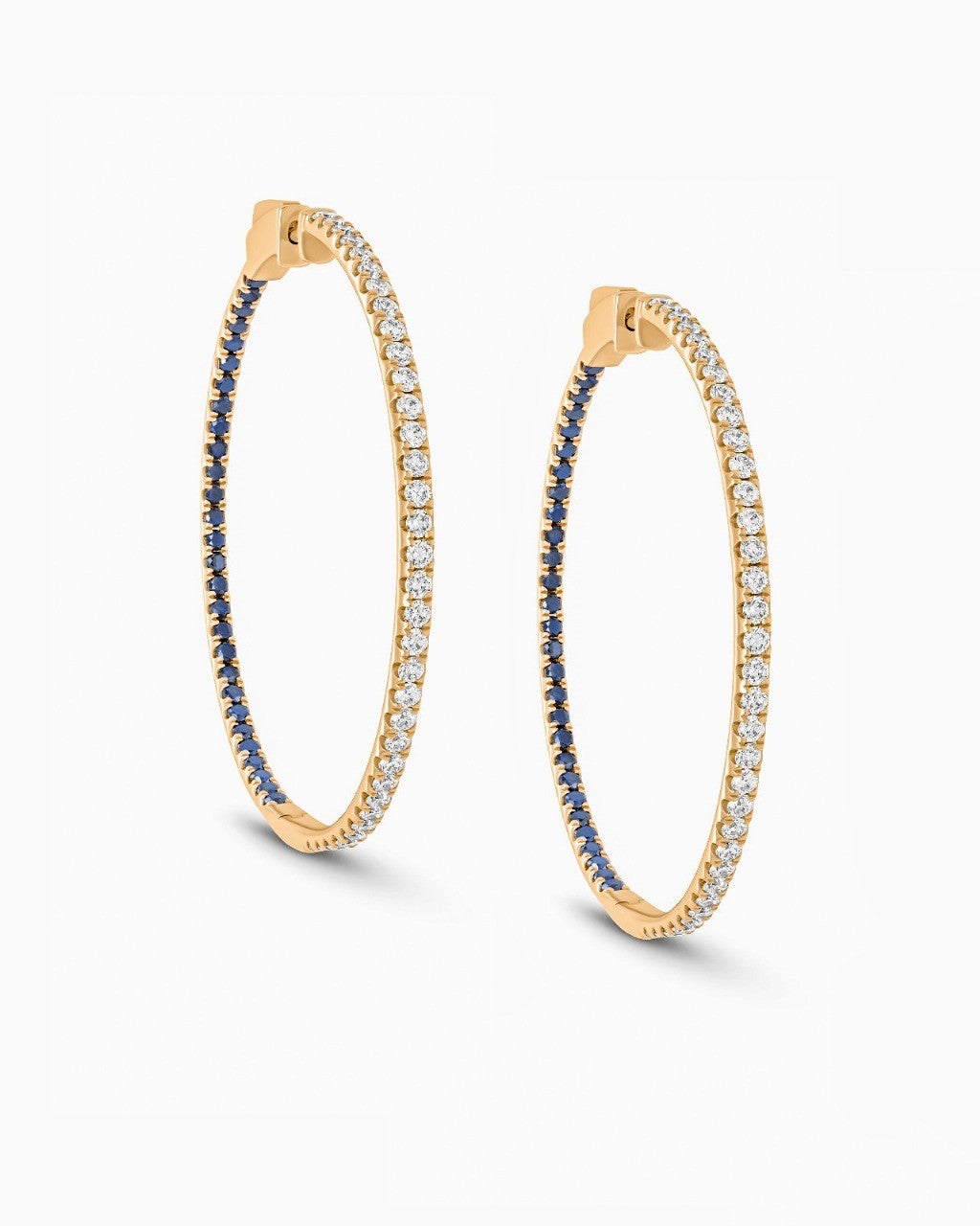 Large Diamond and Sapphire Hoops