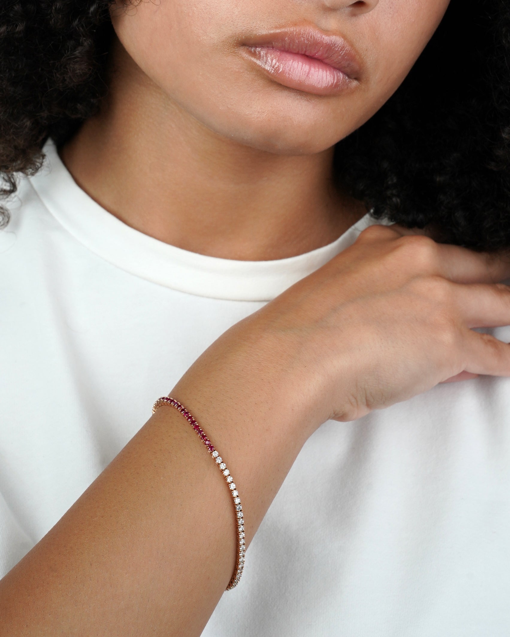 Gemstone and Diamond Tennis Bracelet