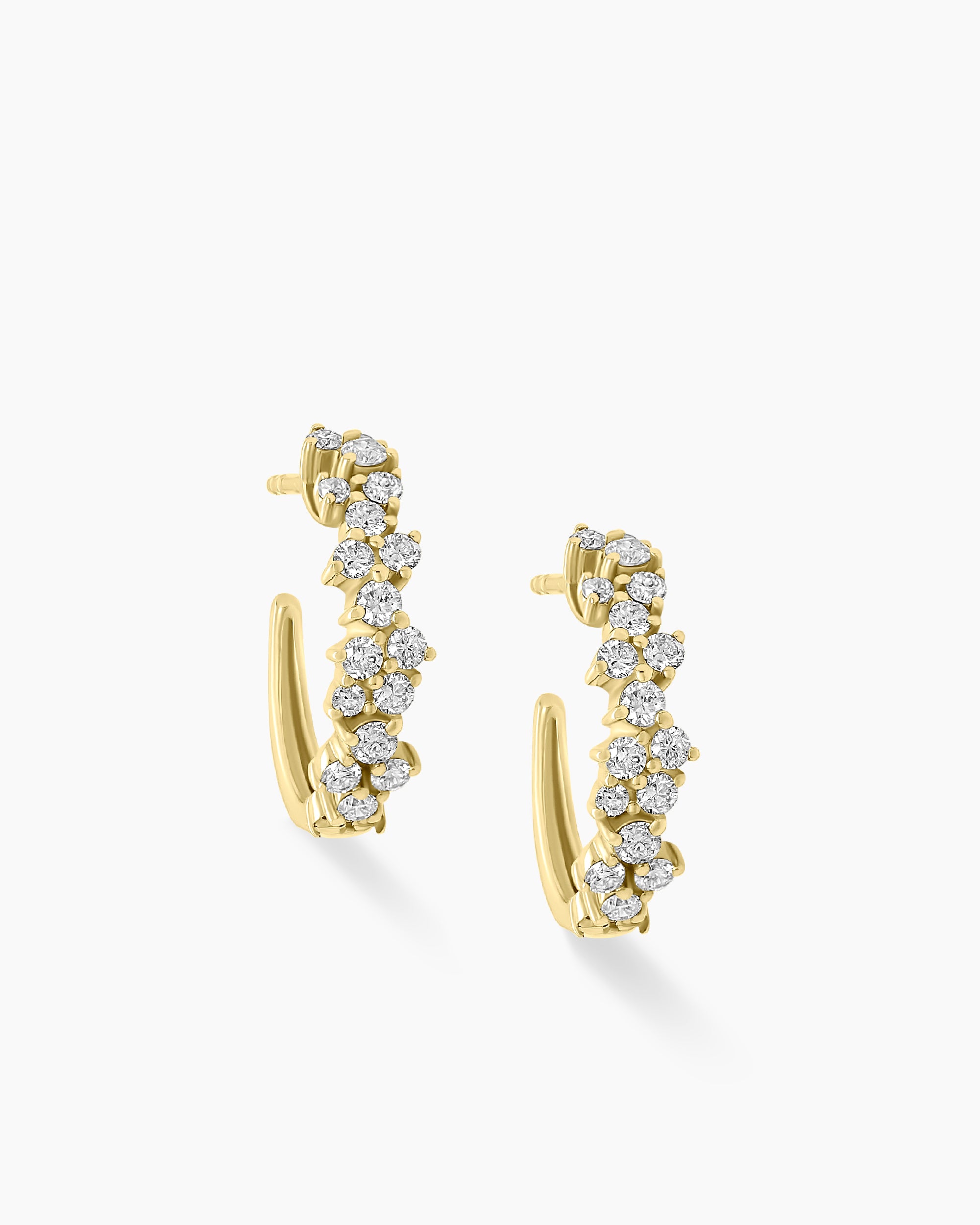 Scattered Diamond Hoop Earrings