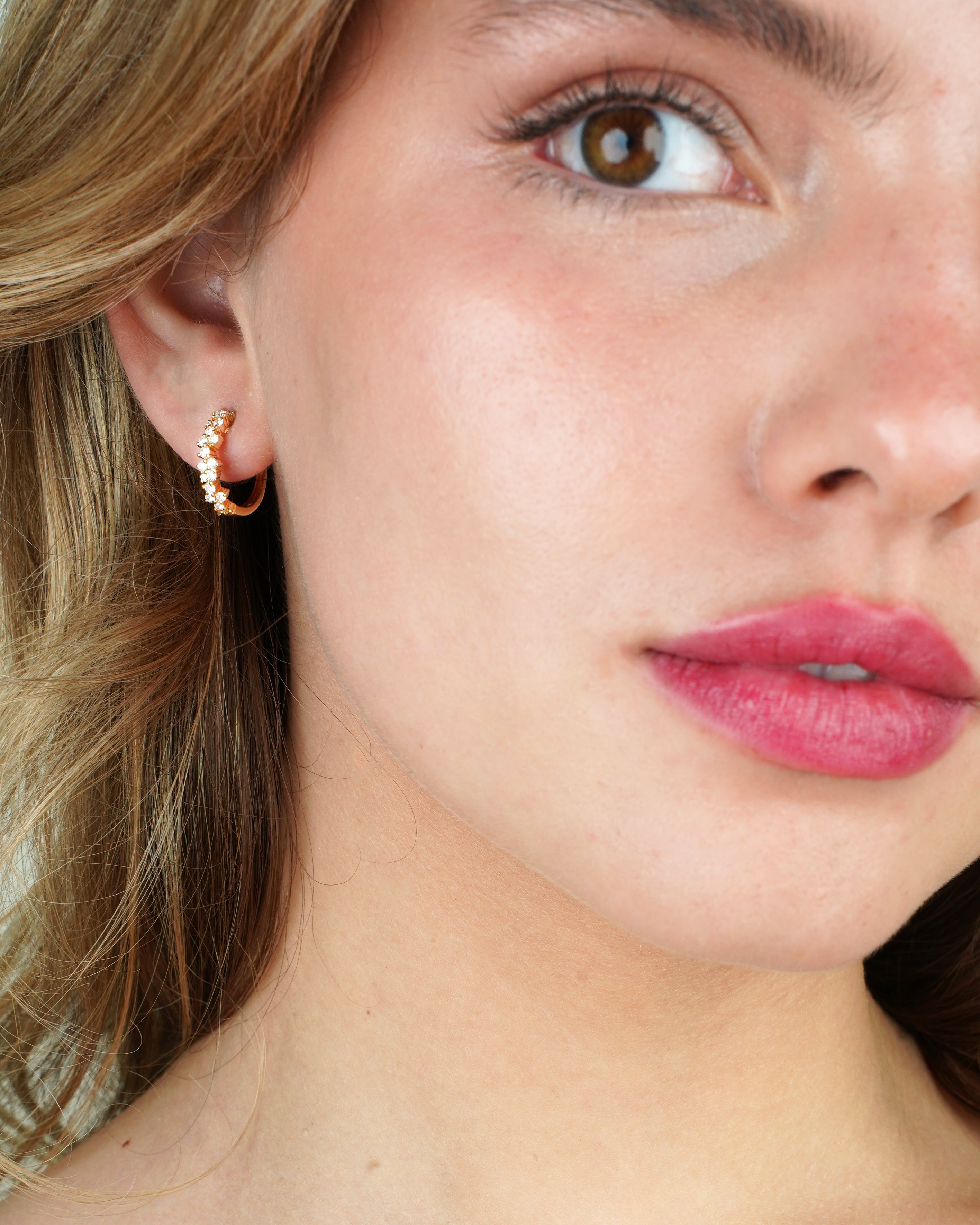 Scattered Diamond Hoop Earrings