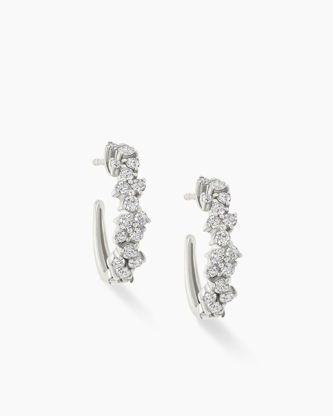 Scattered Diamond Hoop Earrings