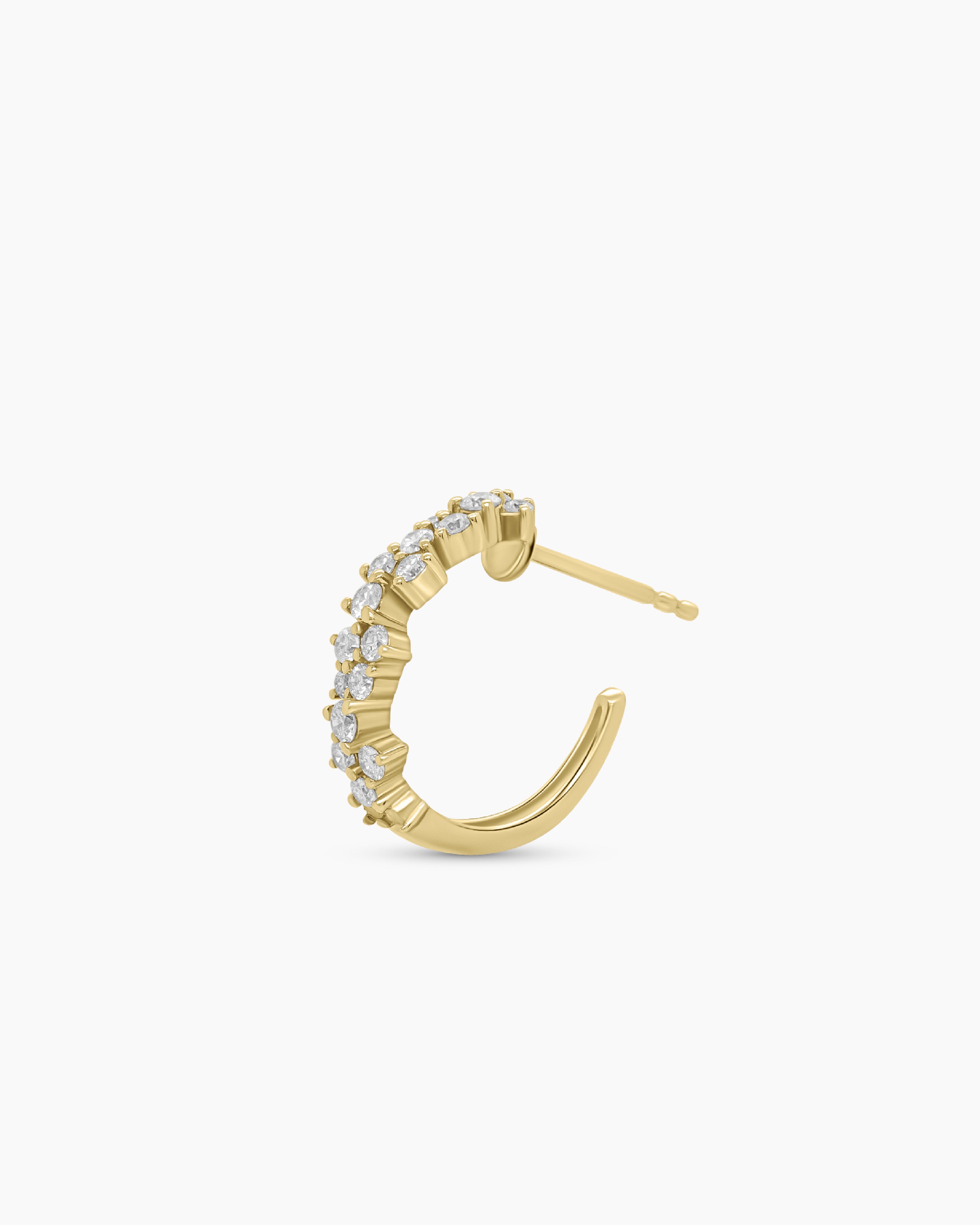 Scattered Diamond Hoop Earrings