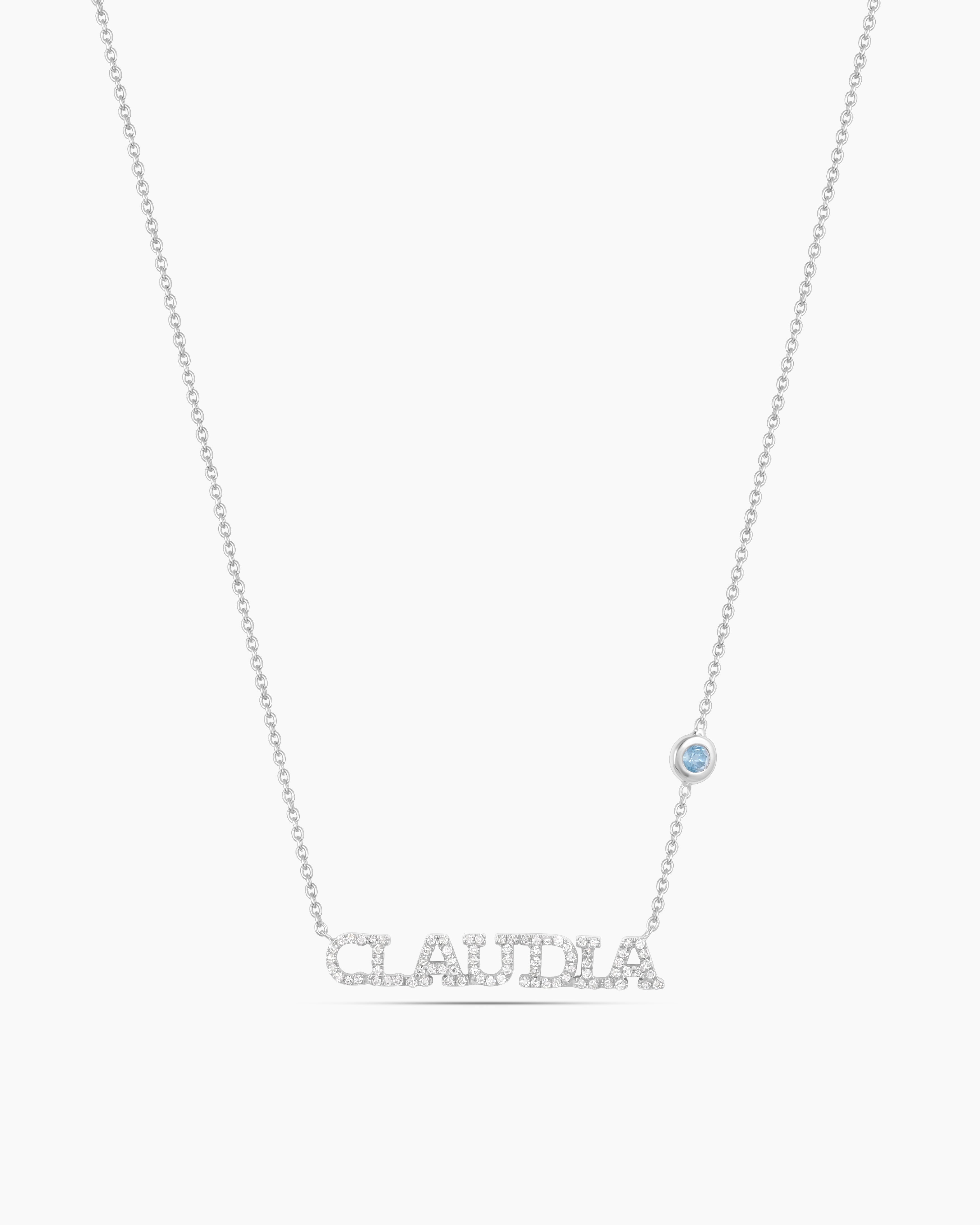 Itty Bitty | Mini Diamond Nameplate Necklace