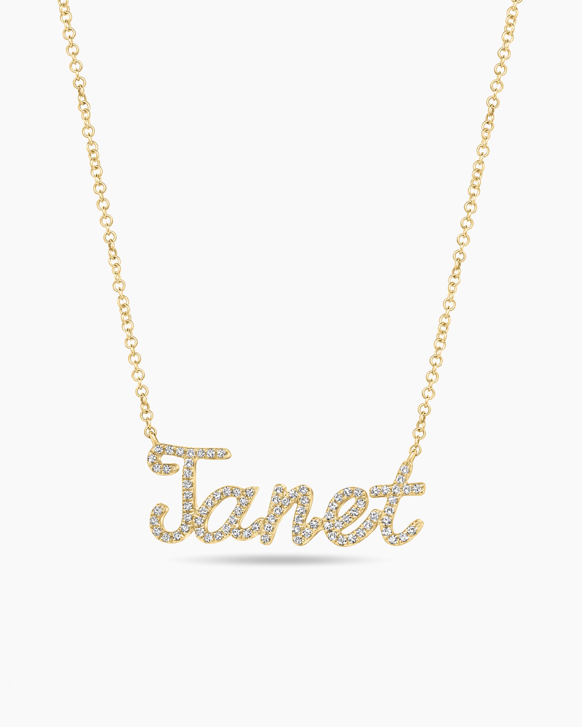 Diamond Nameplate Necklace