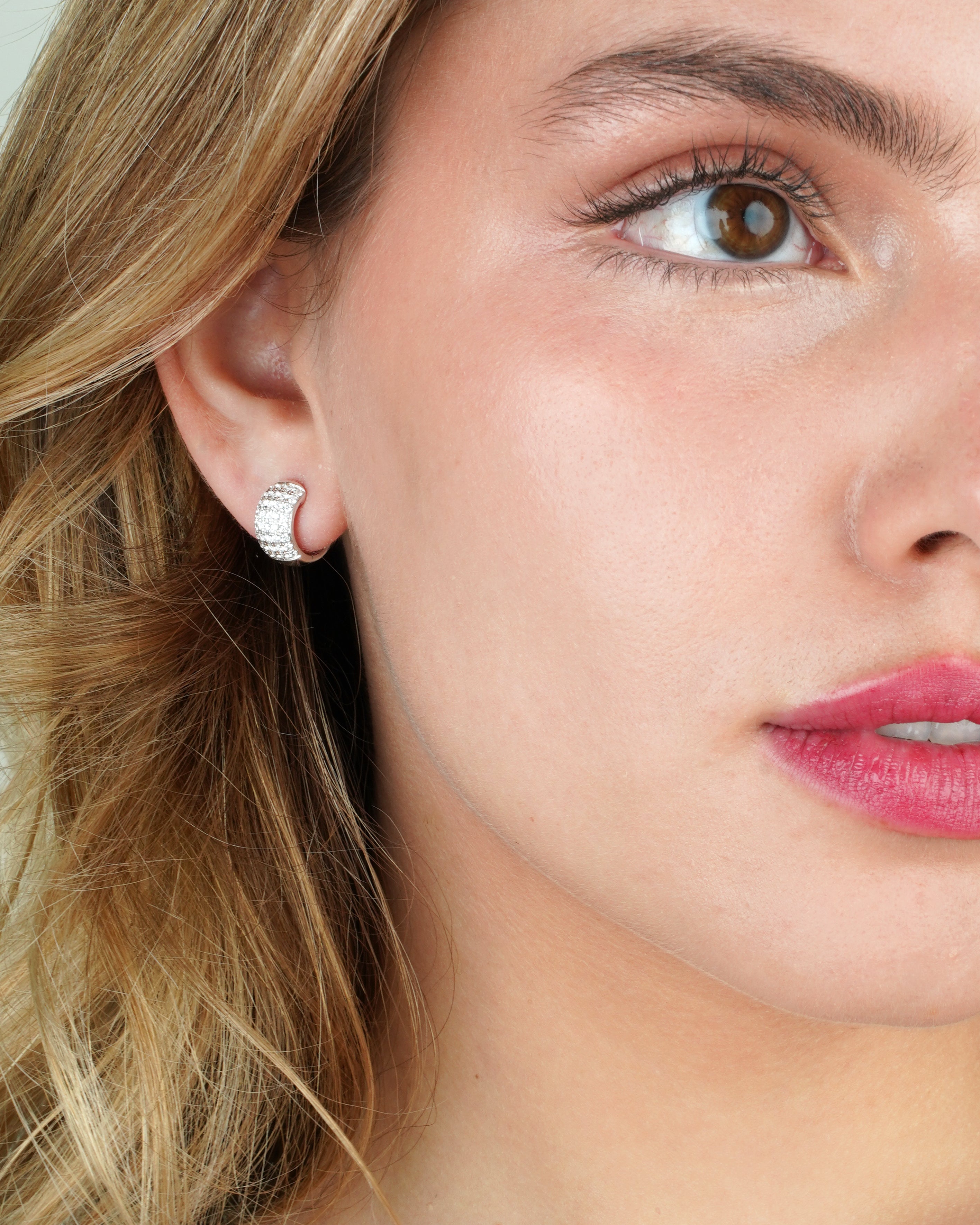 Diamond Pave Hoop Earrings