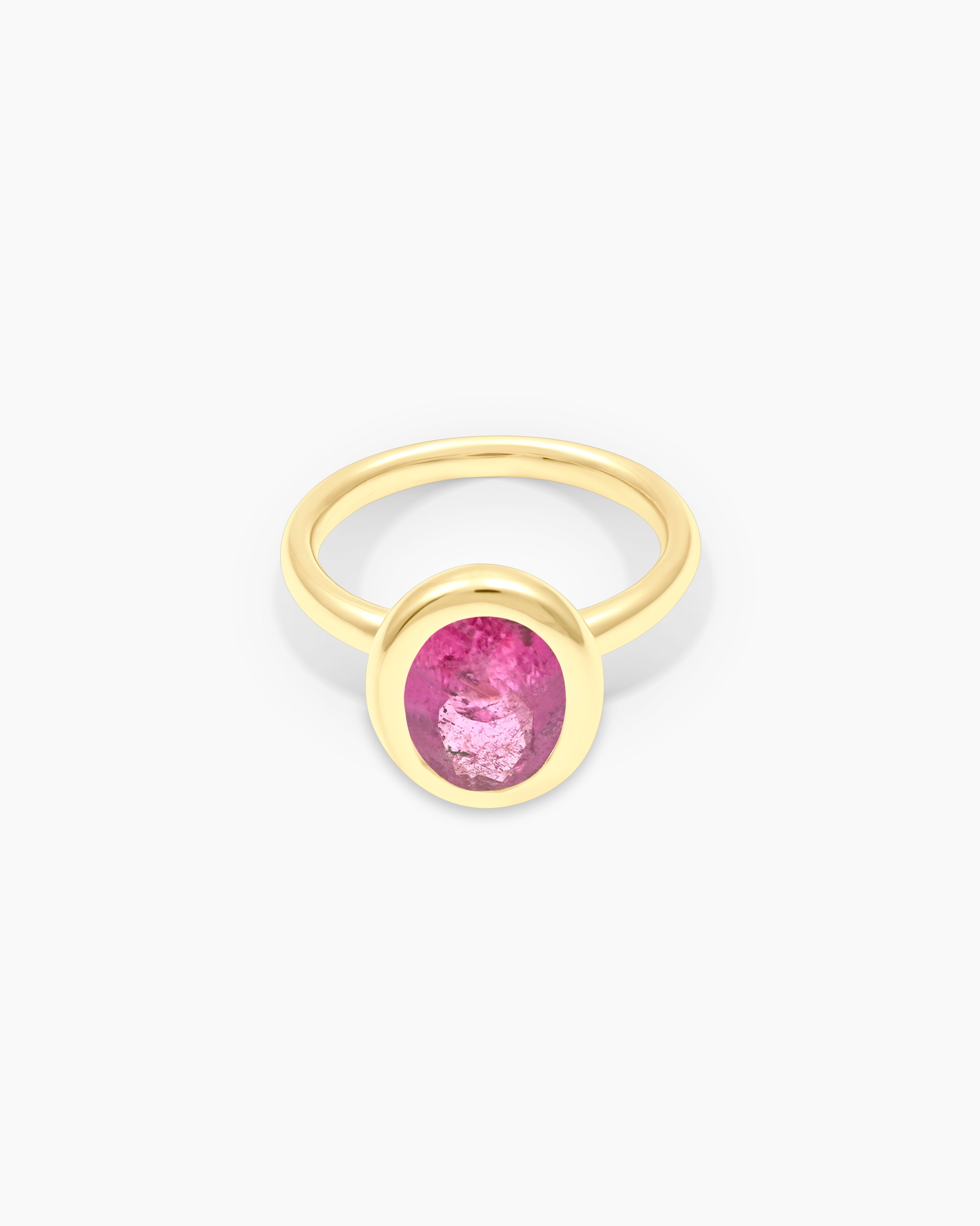 Blush | Oval Pink Tourmaline Stackable Ring