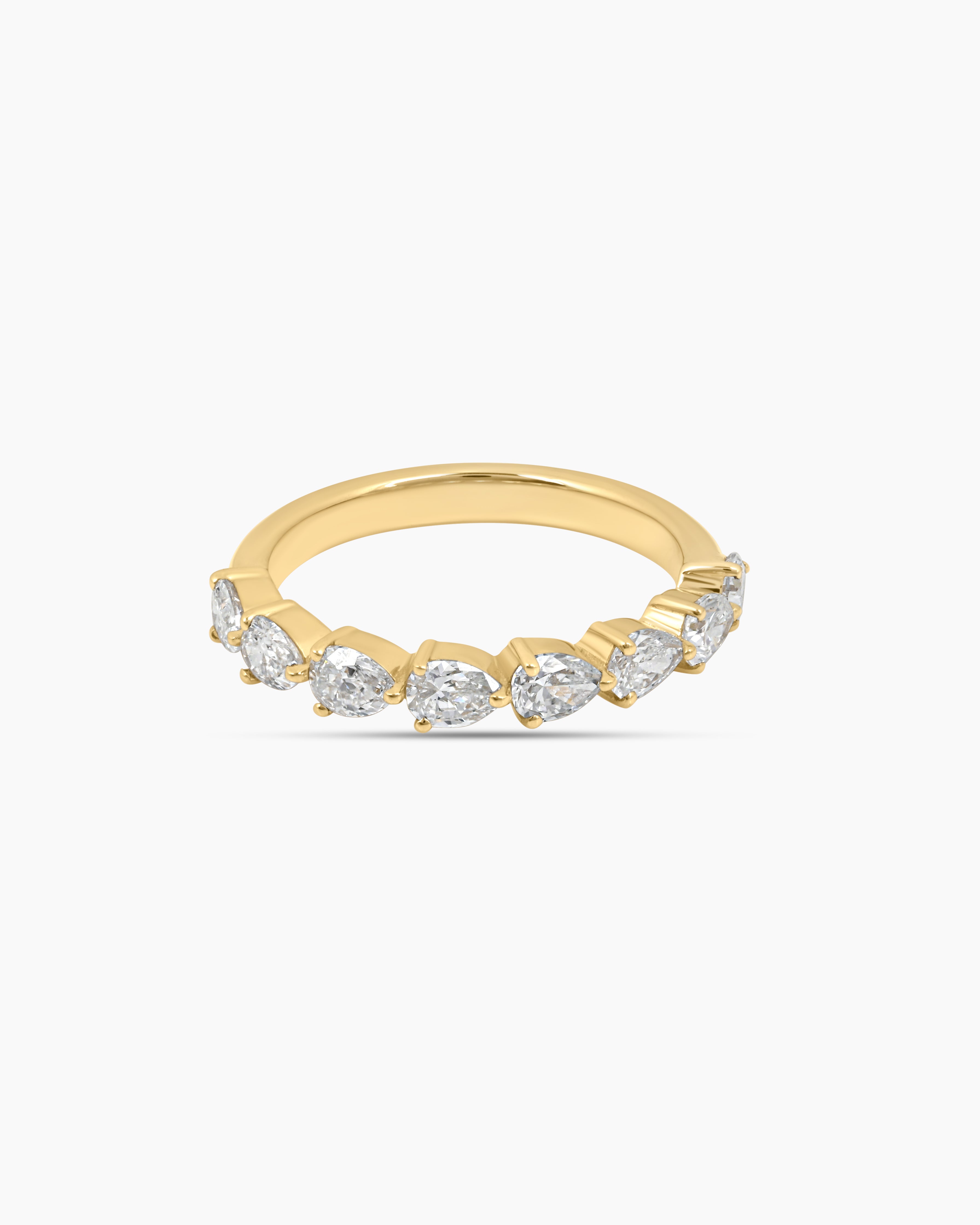 Chosen | Pear Cut Halfway Lab Diamond Band Ring