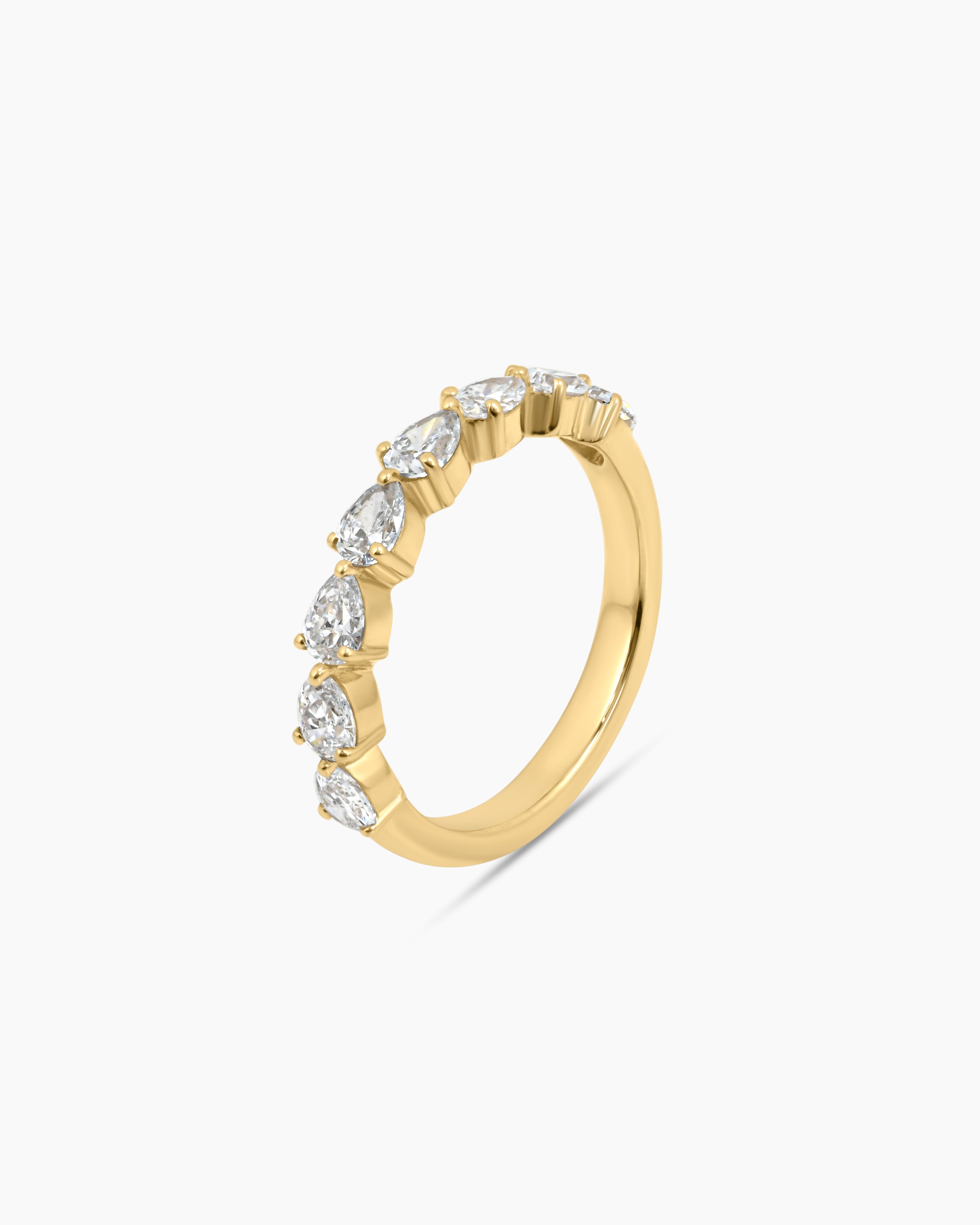 Chosen | Pear Cut Halfway Lab Diamond Band Ring