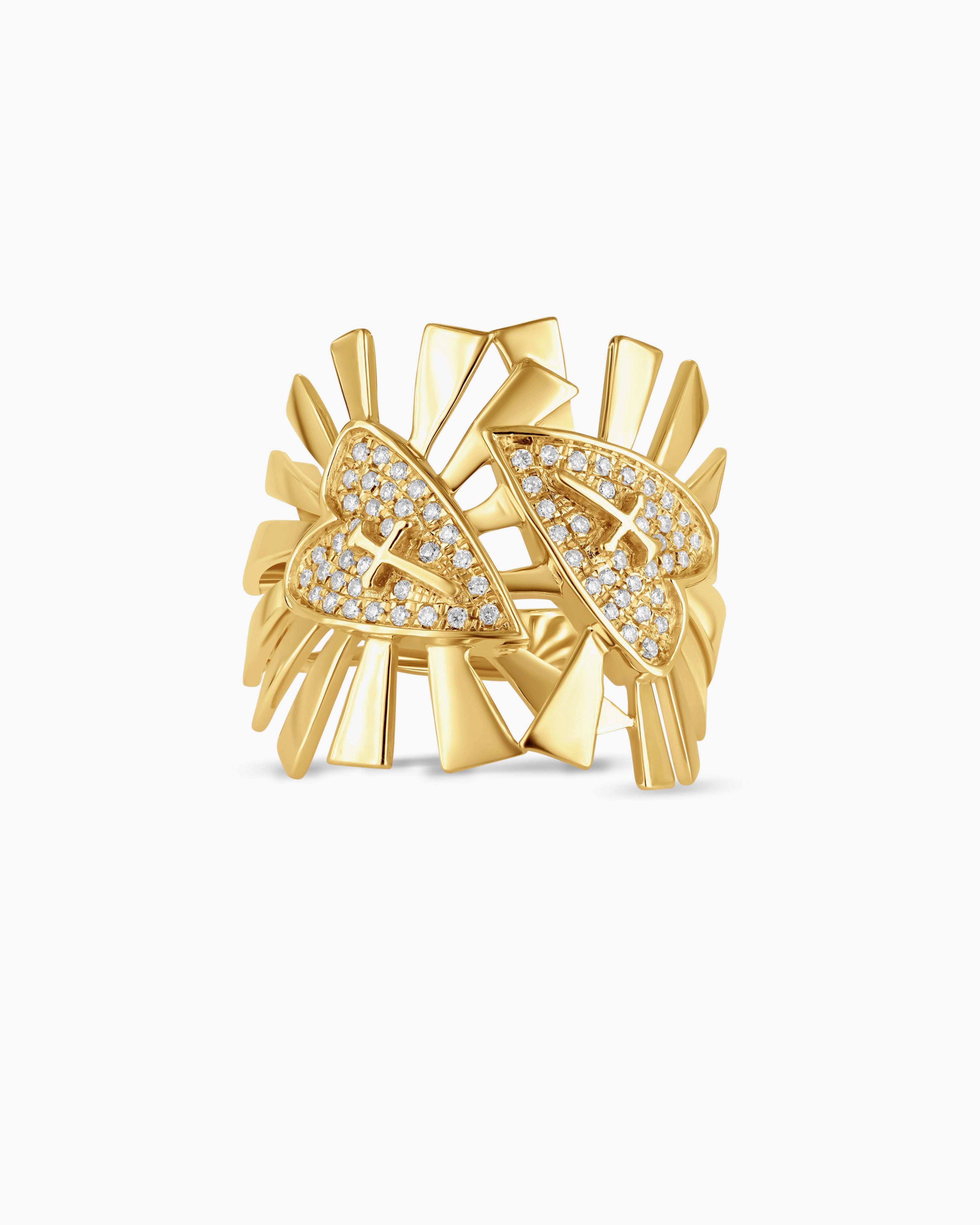 Twin Hearts Statement Ring