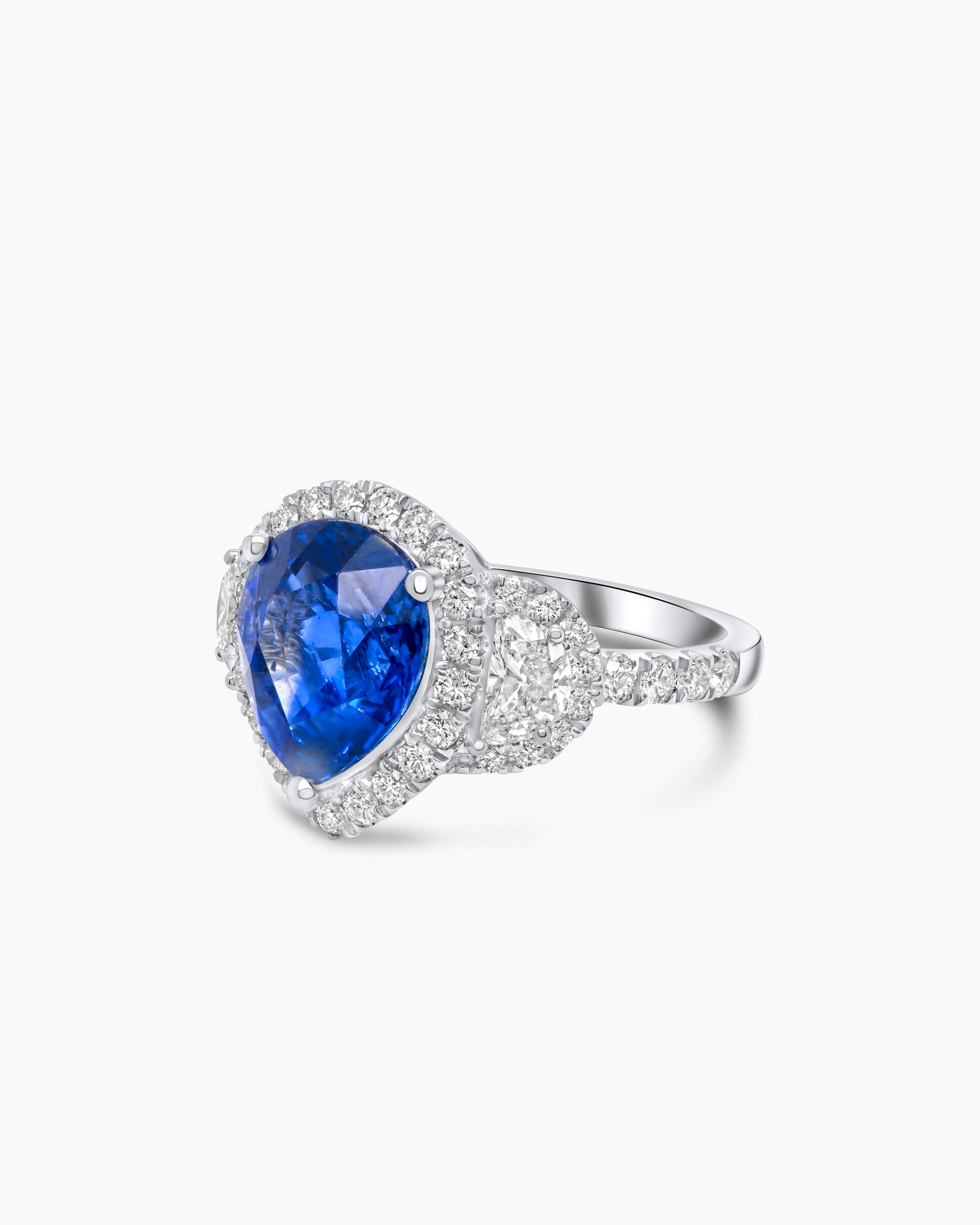 Blue Sapphire and Diamond Cocktail Ring