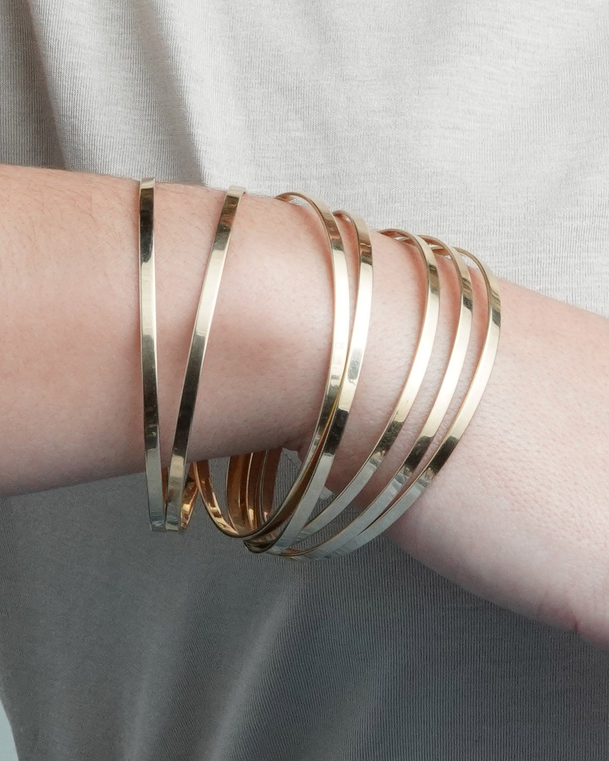 Flat Edge Bangle Bracelets