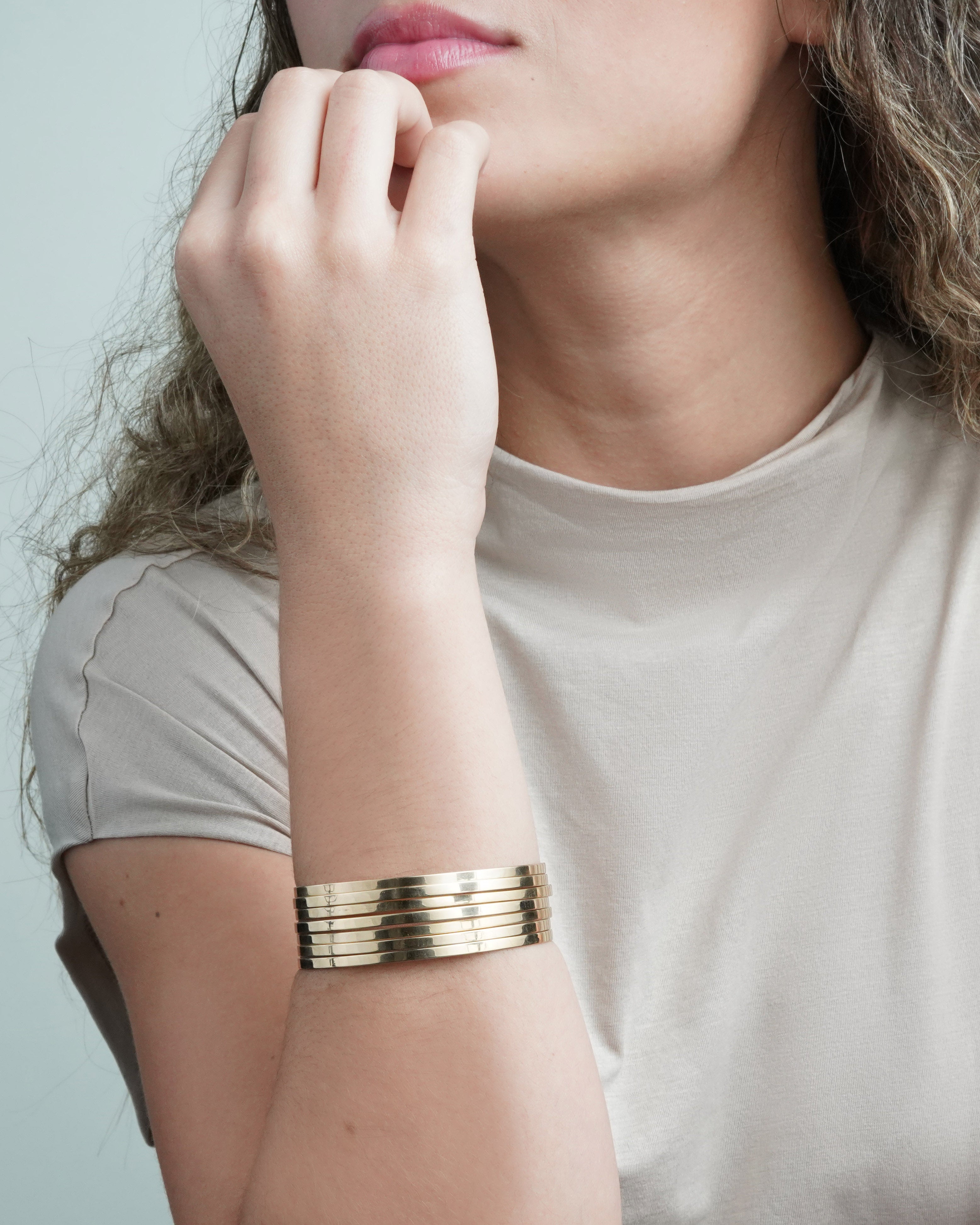 Flat Edge Bangle Bracelets