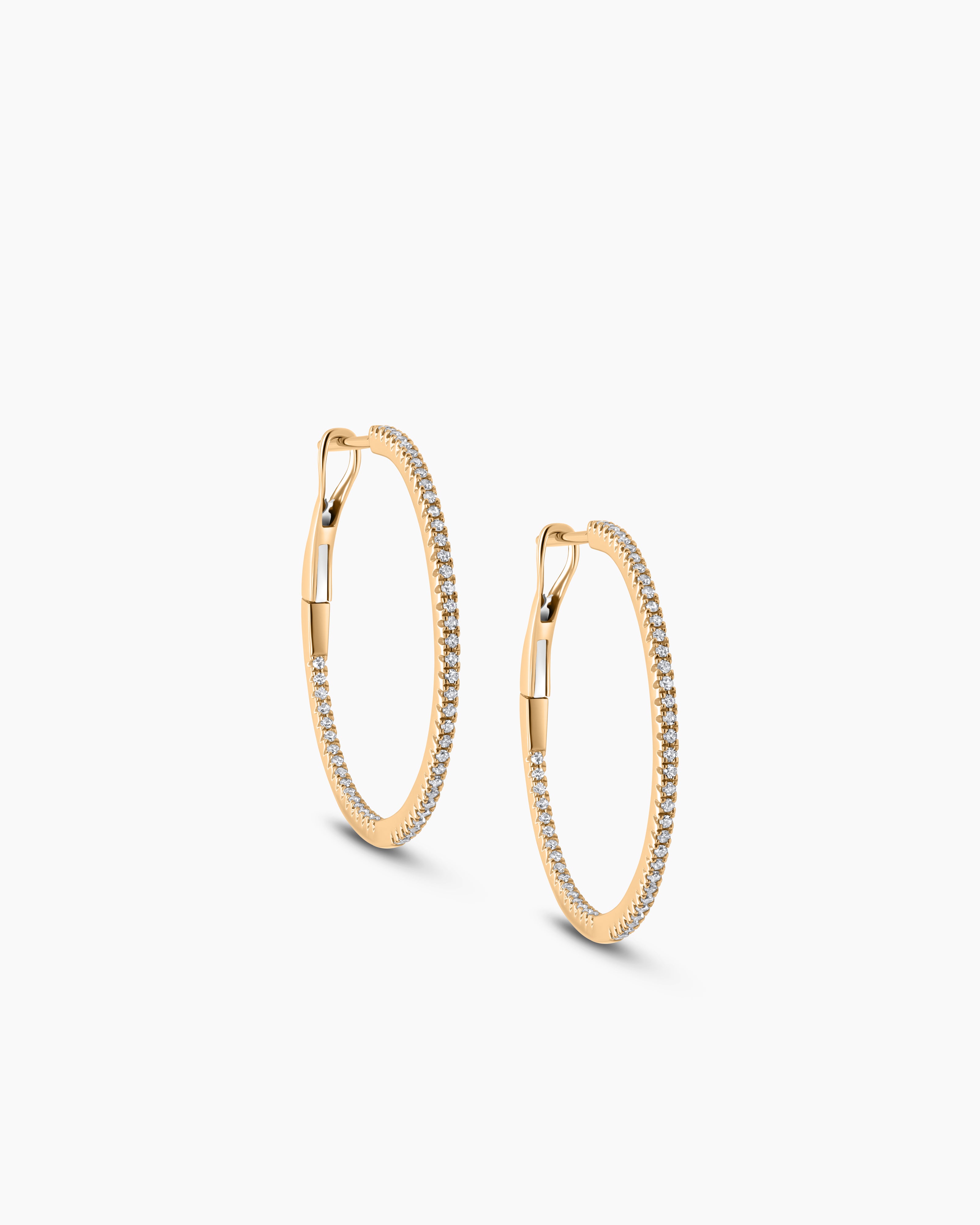 Small Diamond Hoop Earrings