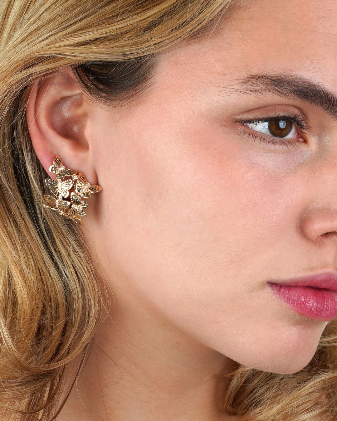 Multi Butterfly Hoop Earrings