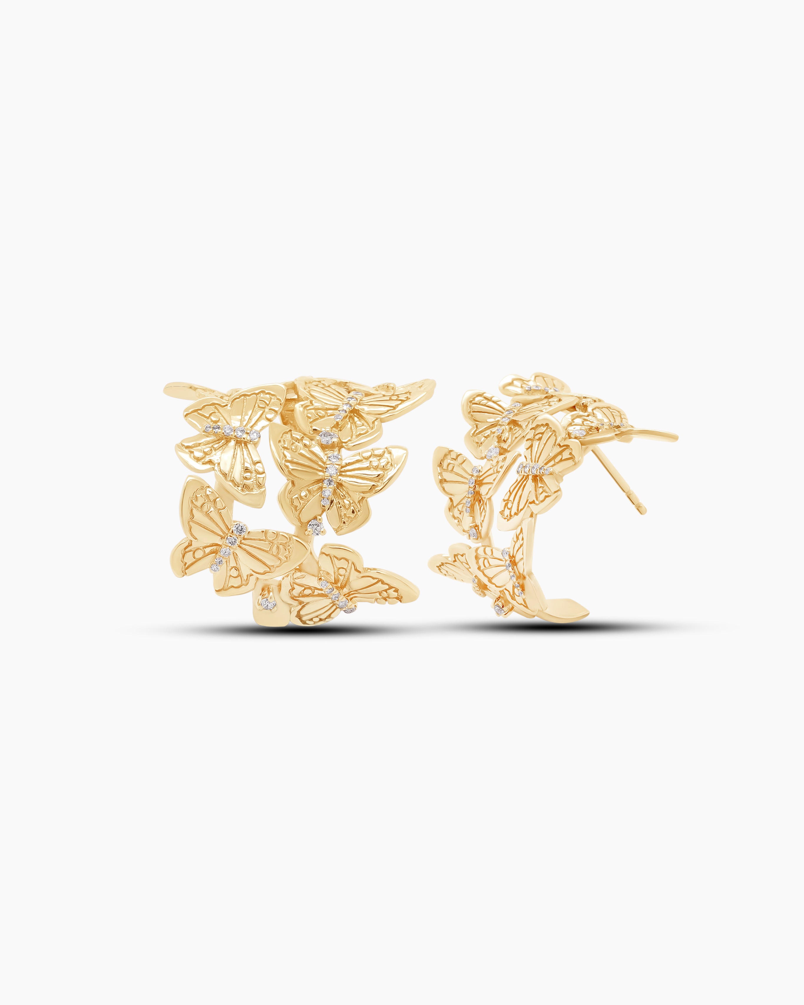 Multi Butterfly Hoop Earrings