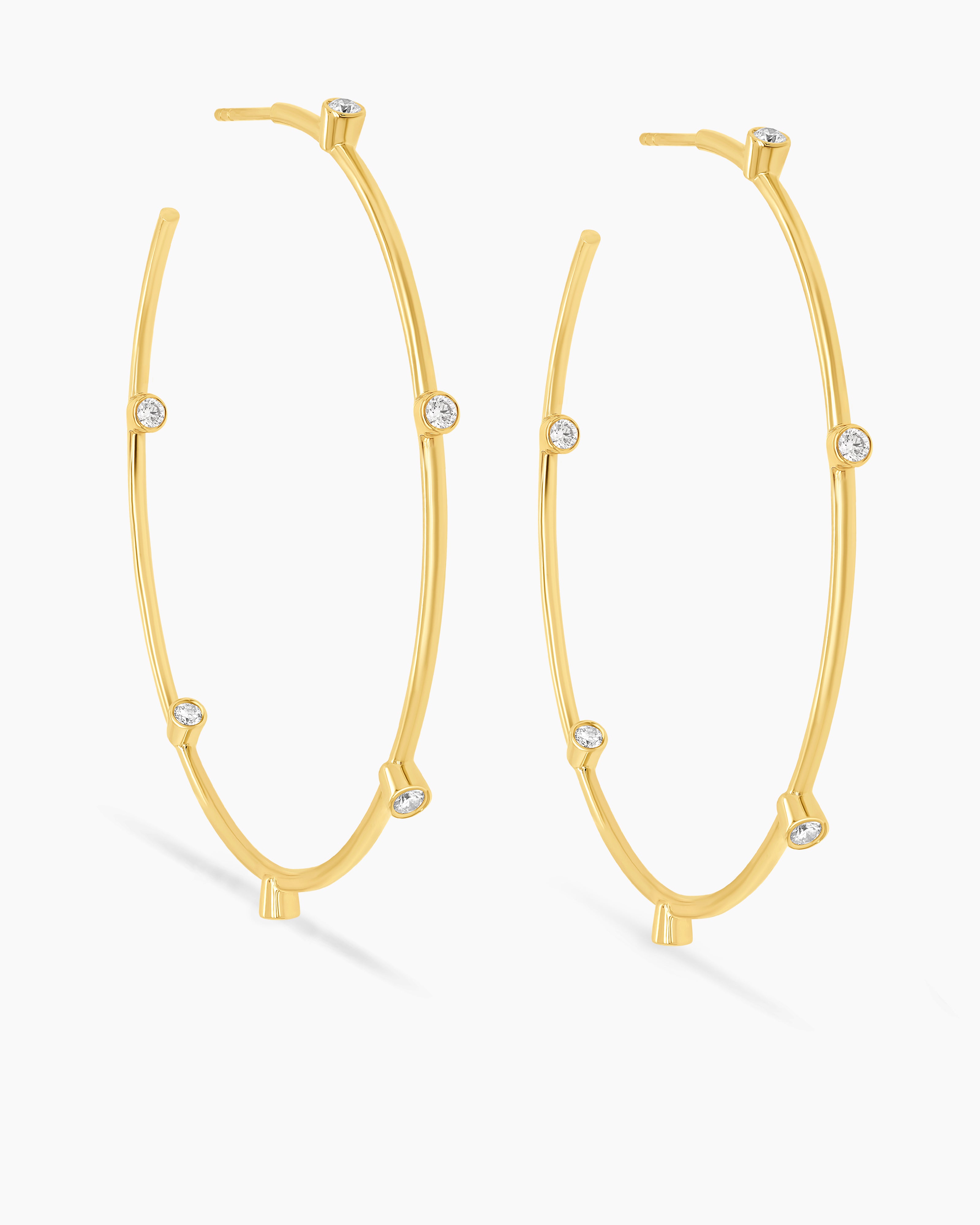 Large Diamond Hoop Earrings