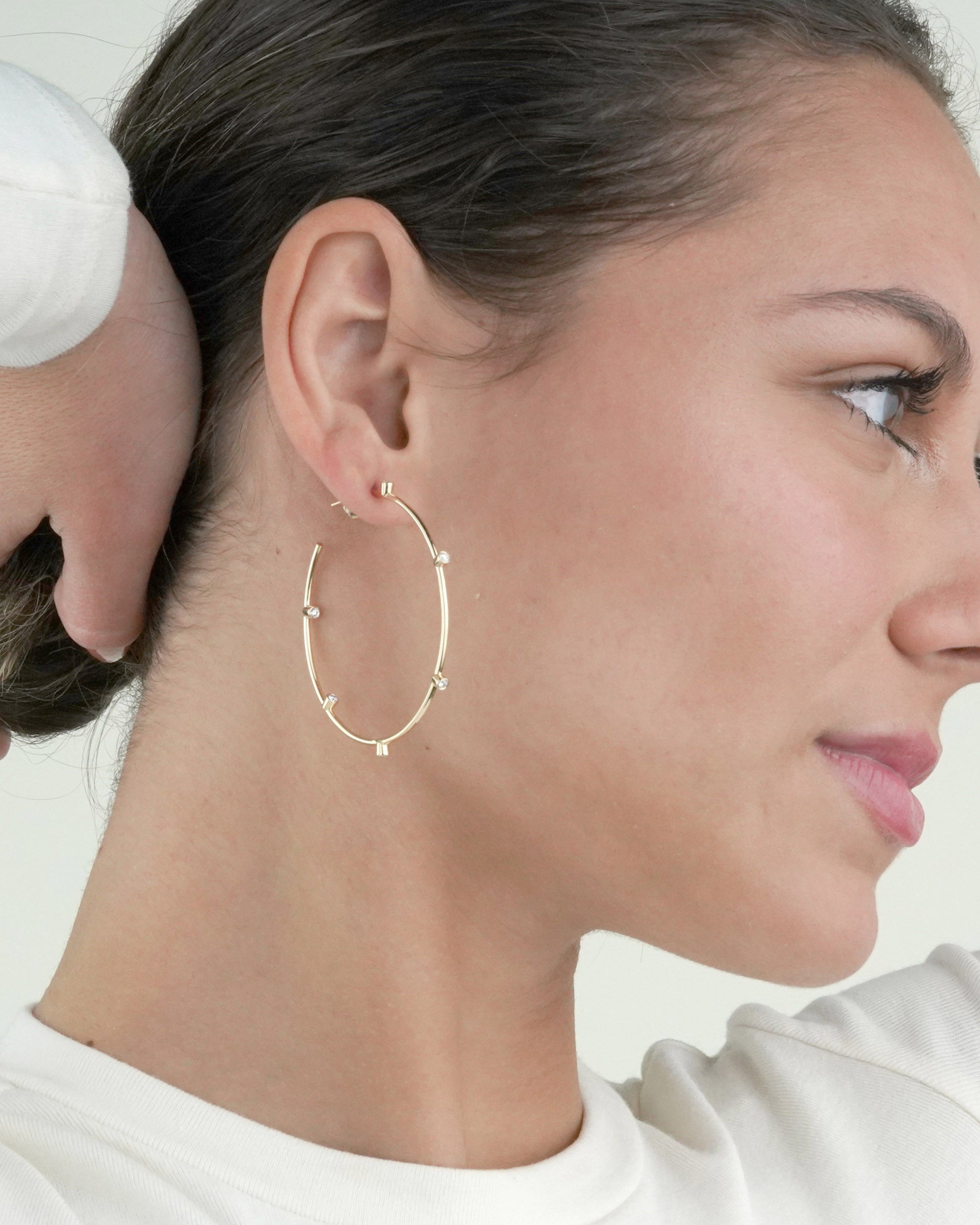 Large Diamond Hoop Earrings