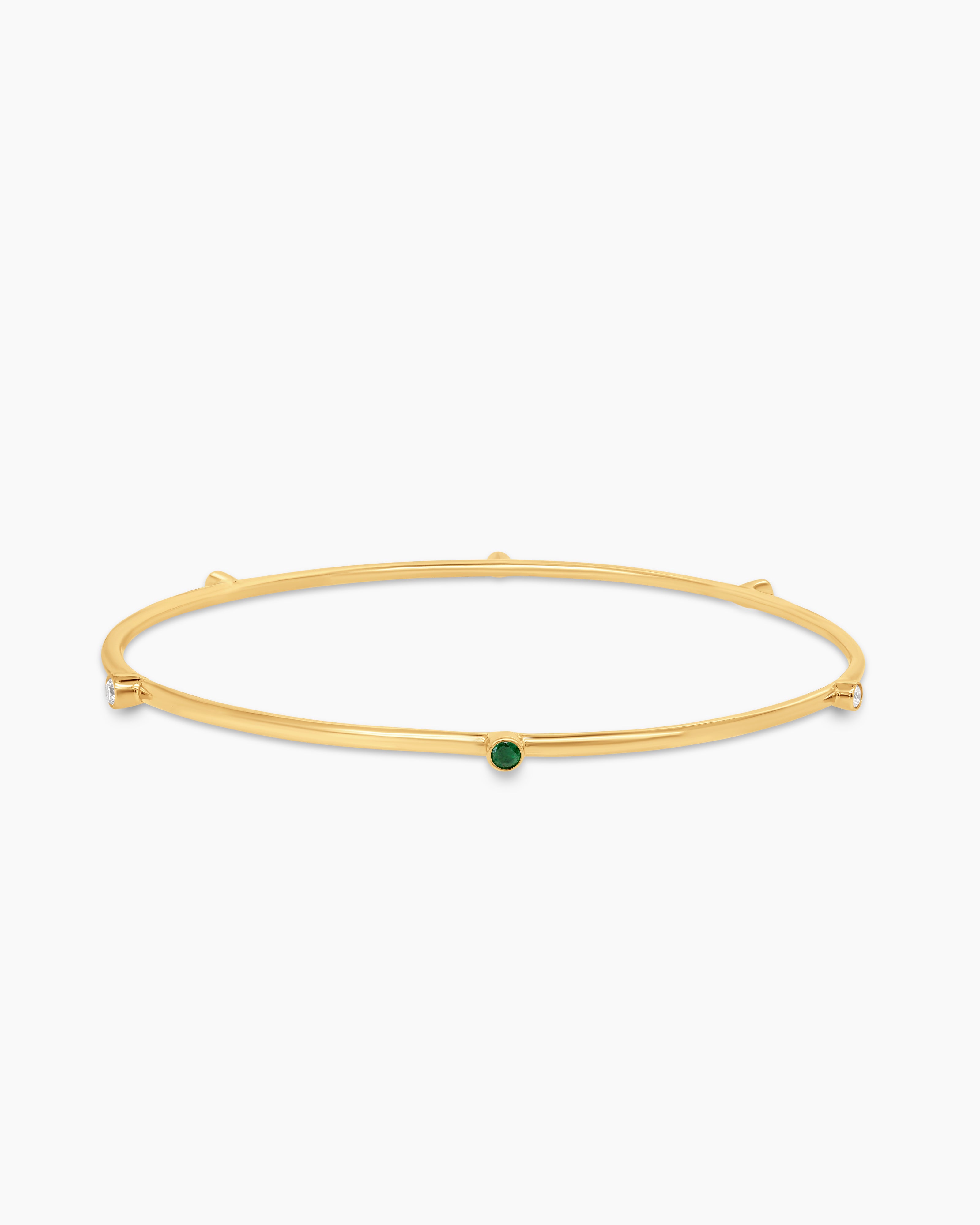 Emerald and Diamond Bangle Bracelet