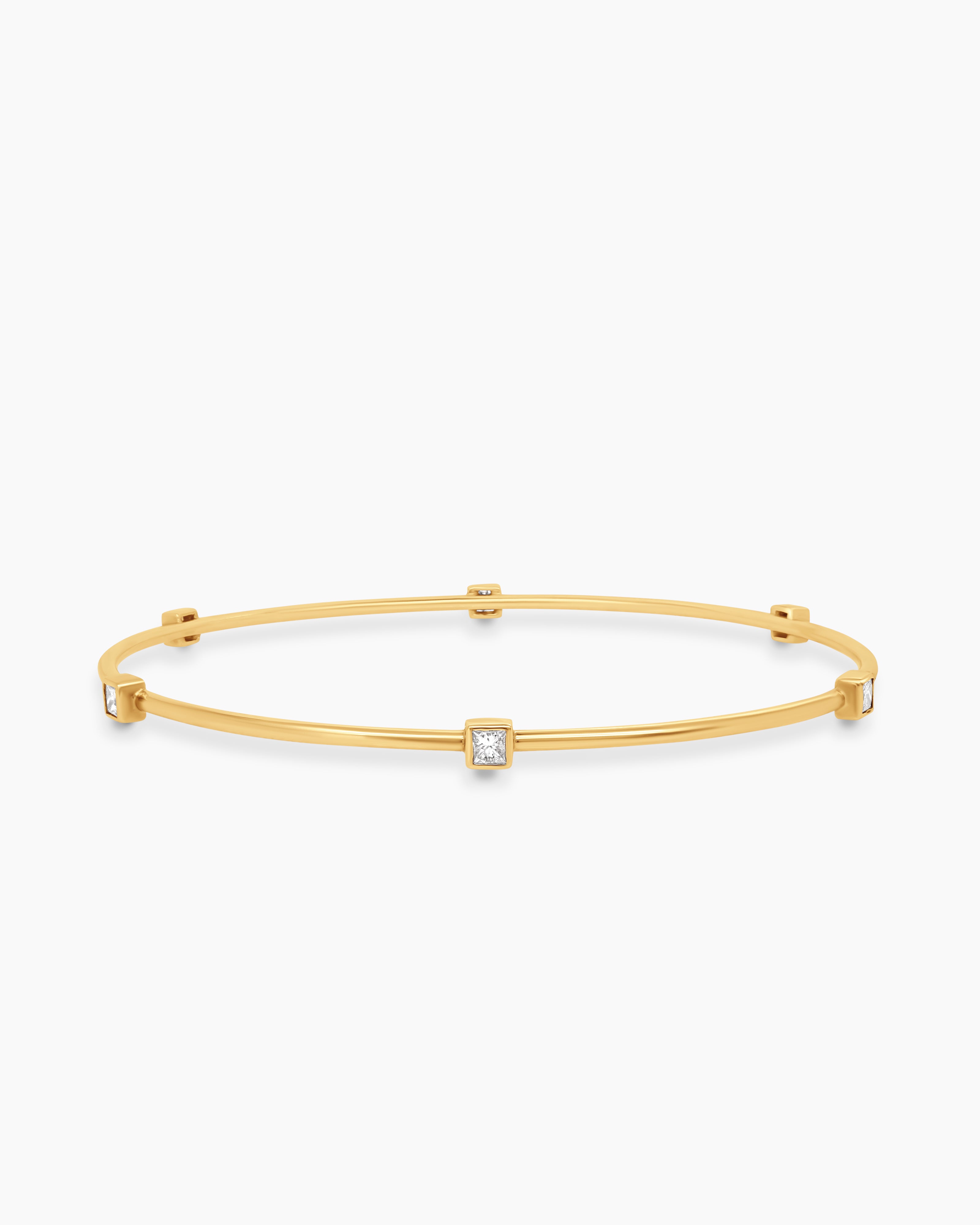 Princess Cut Diamond Bangle Bracelet
