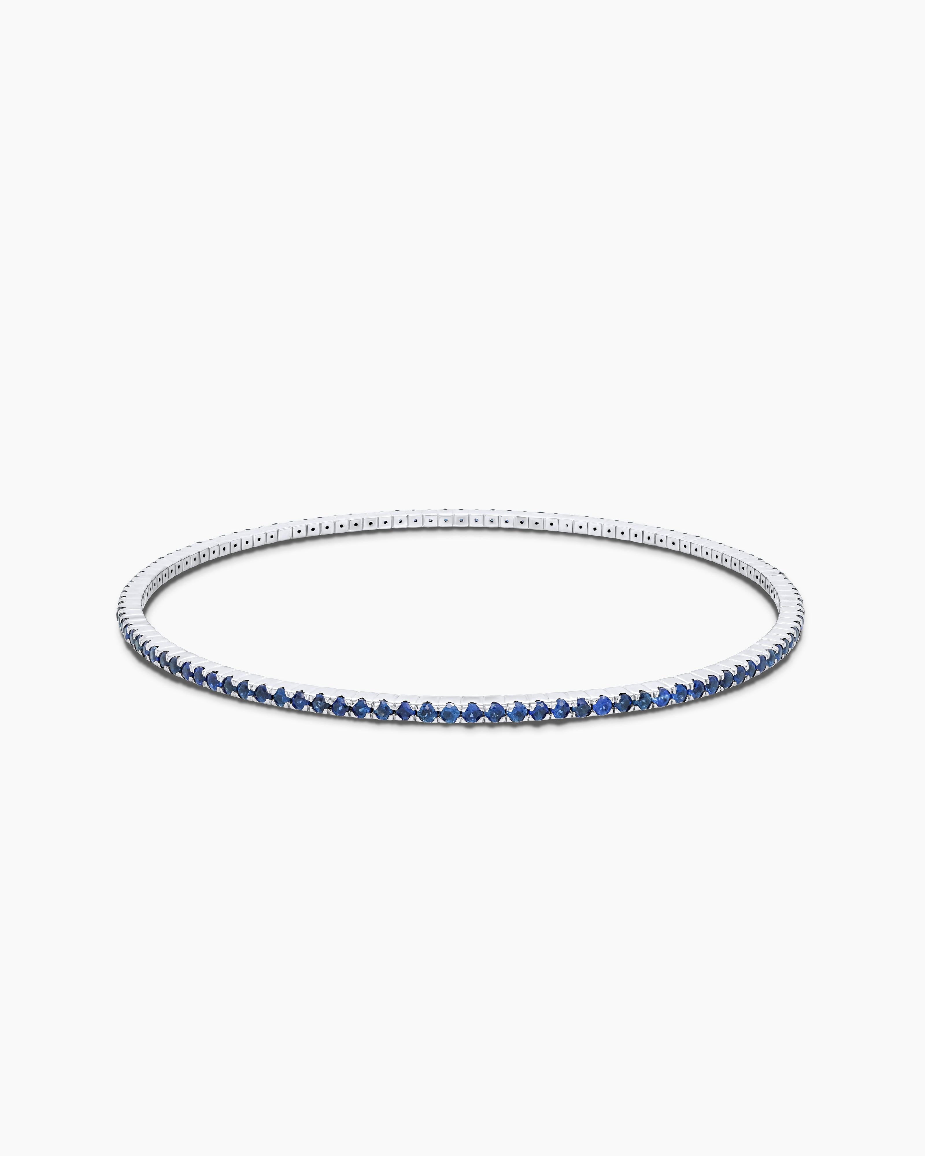 White Gold Gemstone Bangle Bracelet