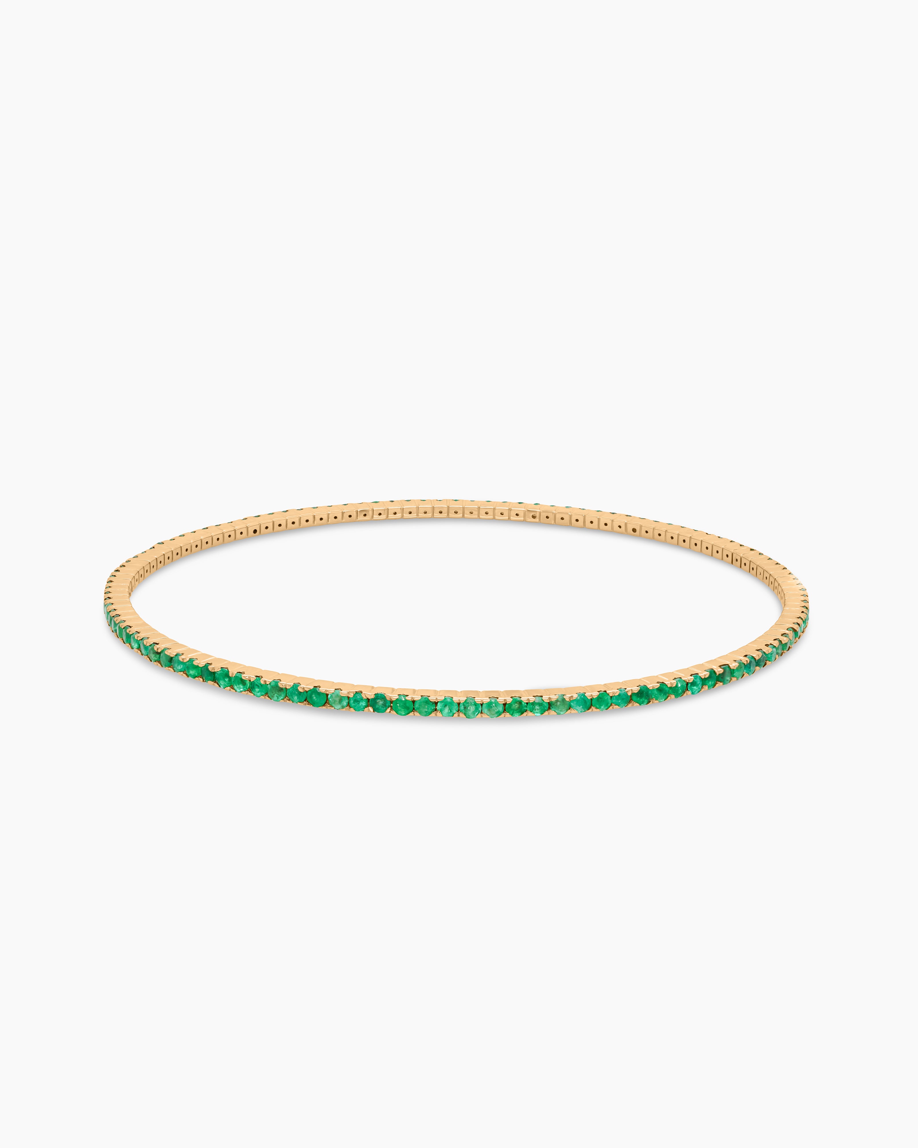 Yellow Gold Gemstone Bangle Bracelet
